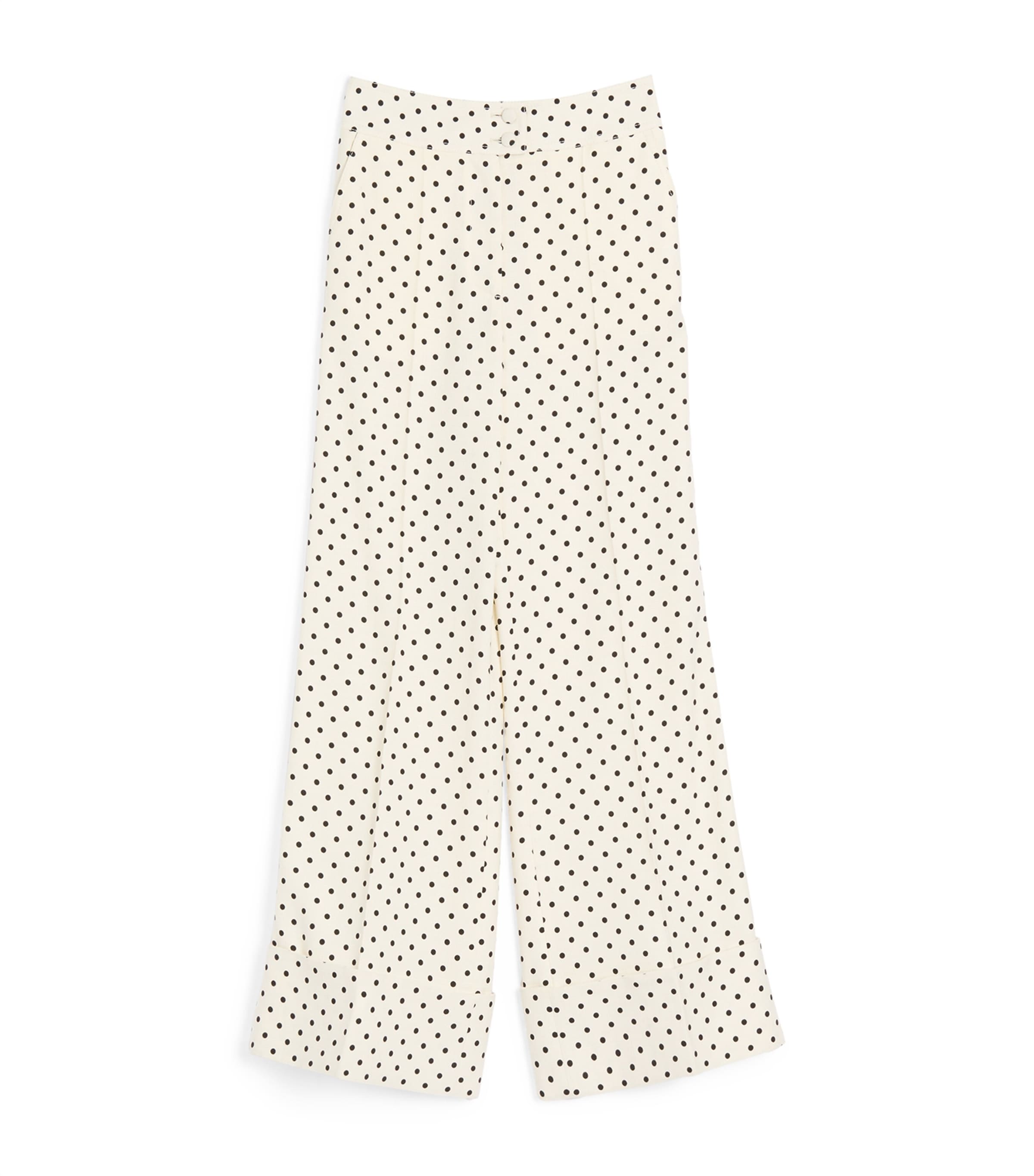 Polka Dot Wide-Leg Trousers