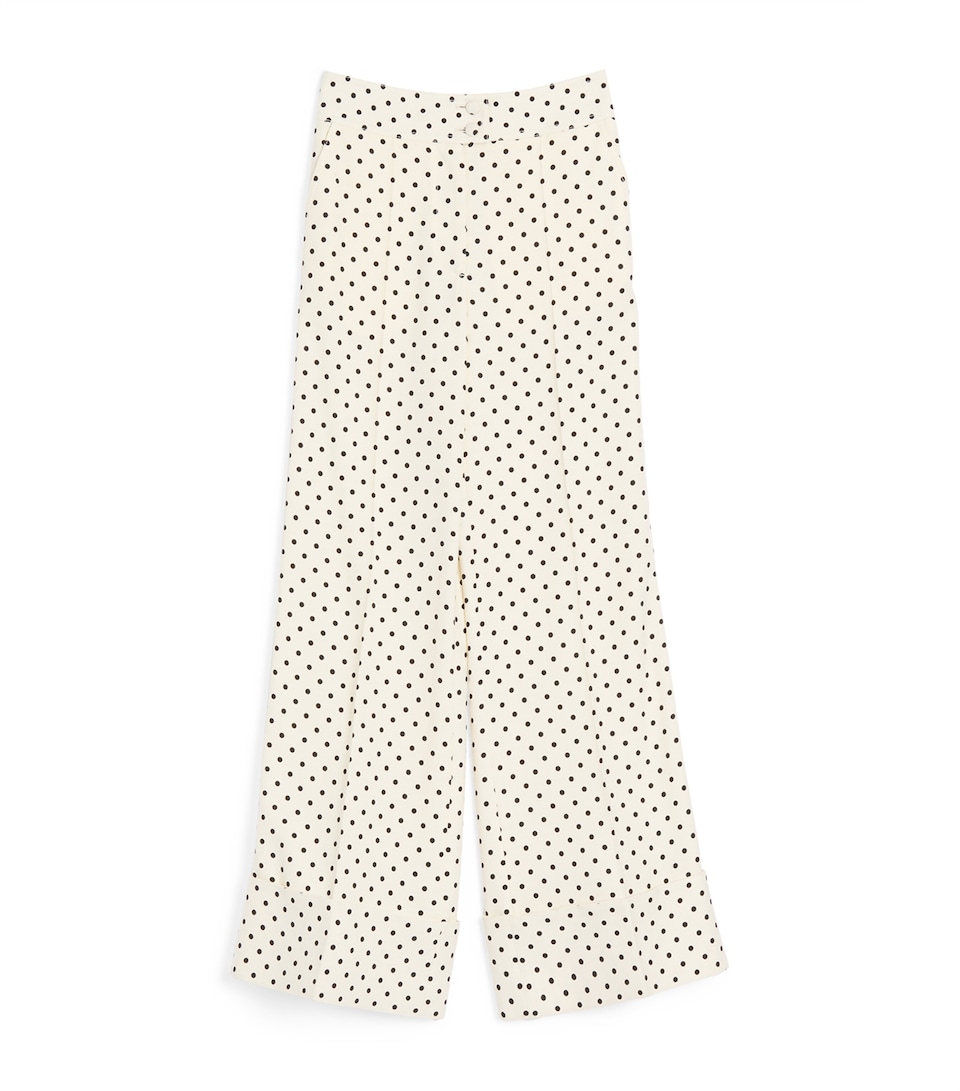 Polka Dot Wide-Leg Trousers