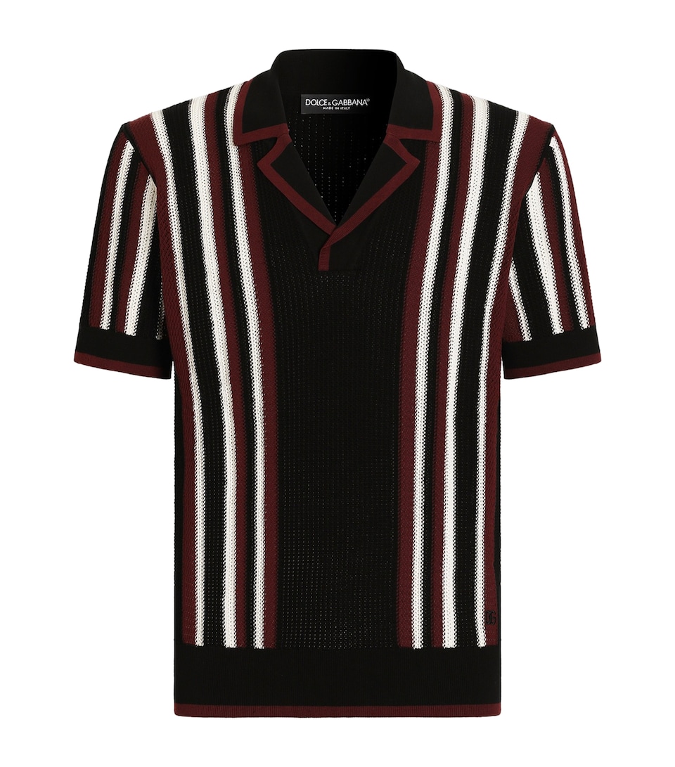 Dolce&Gabbana Mens Cotton Camp-Collar Shirt Nero/b.co/bord