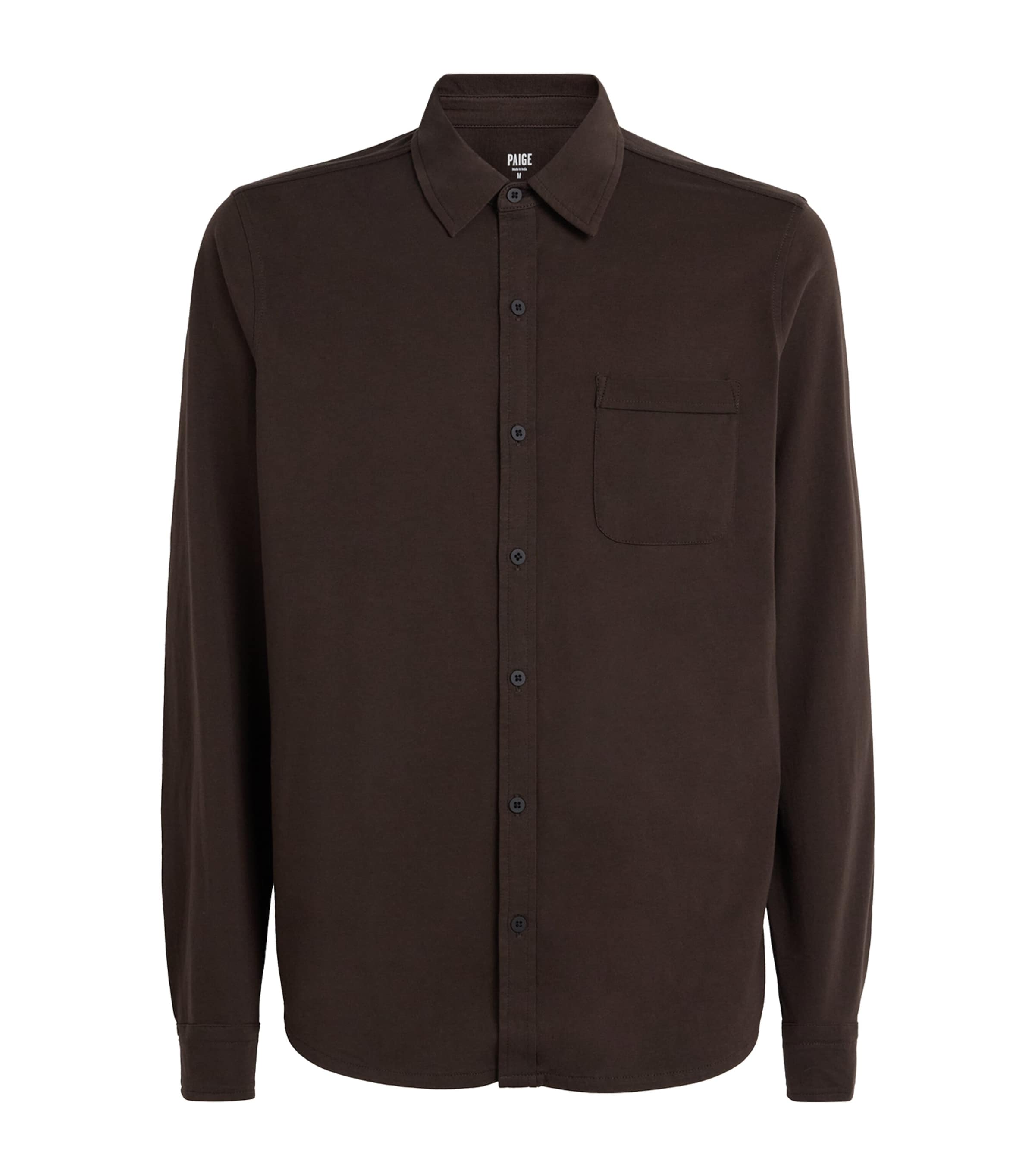 PAIGE Mens Pima Cotton Cosgrove Shirt Dark Agar