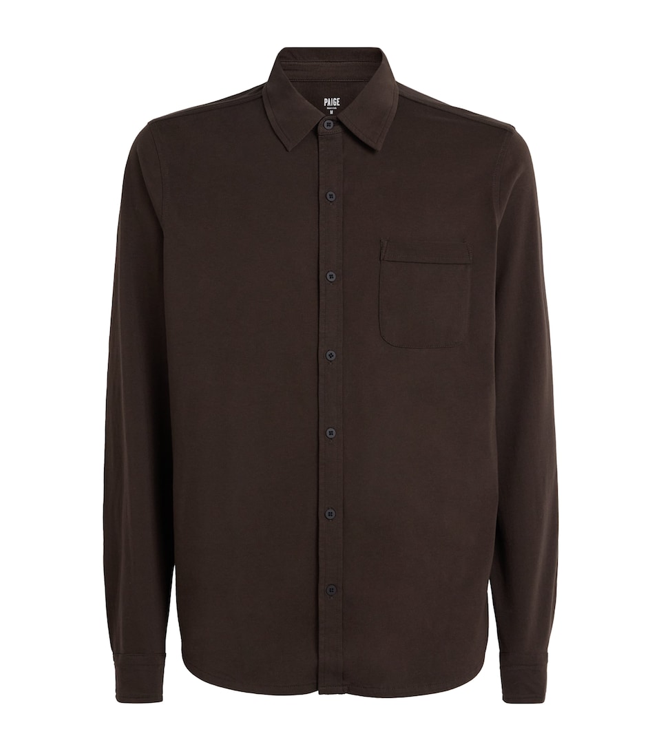 PAIGE Mens Pima Cotton Cosgrove Shirt Dark Agar