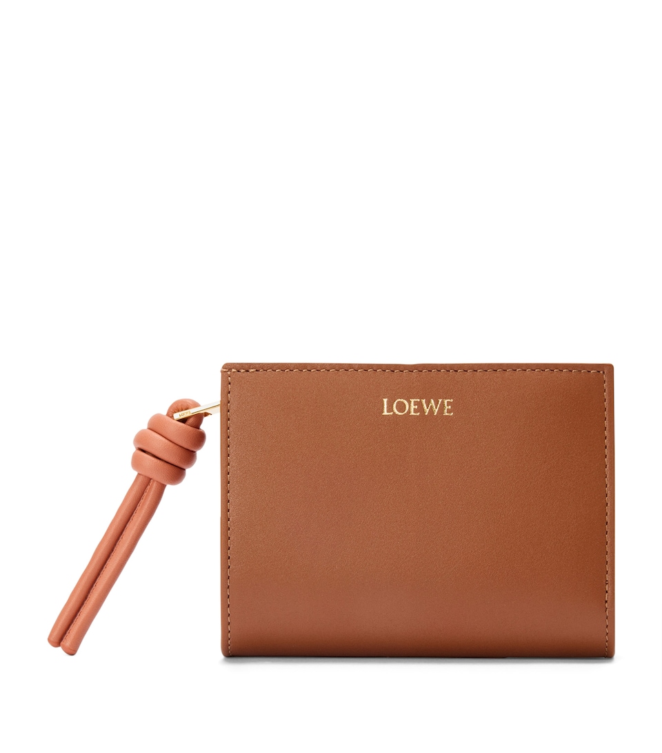 LOEWE Leather Knot Wallet Tan Papaya