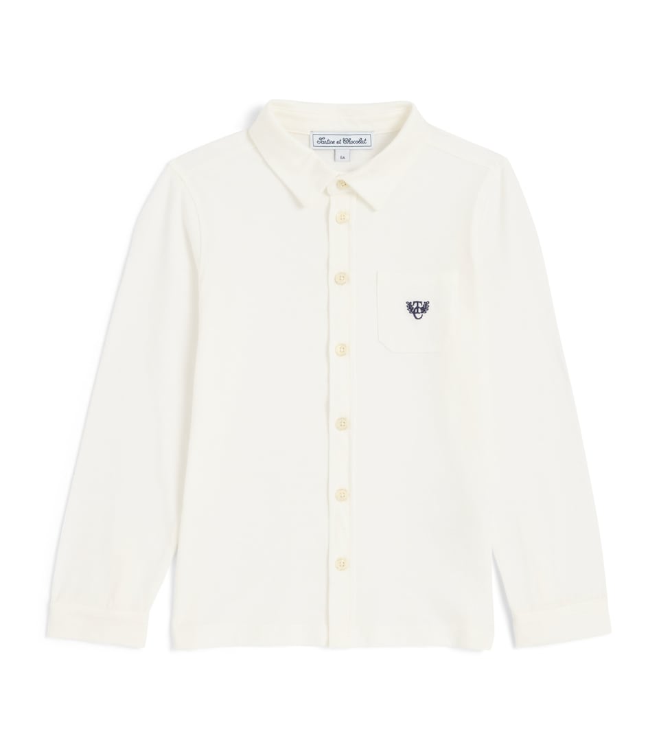 Tartine et Chocolat Cotton Logo-Embroidered Shirt (5-12 Years) Nacre