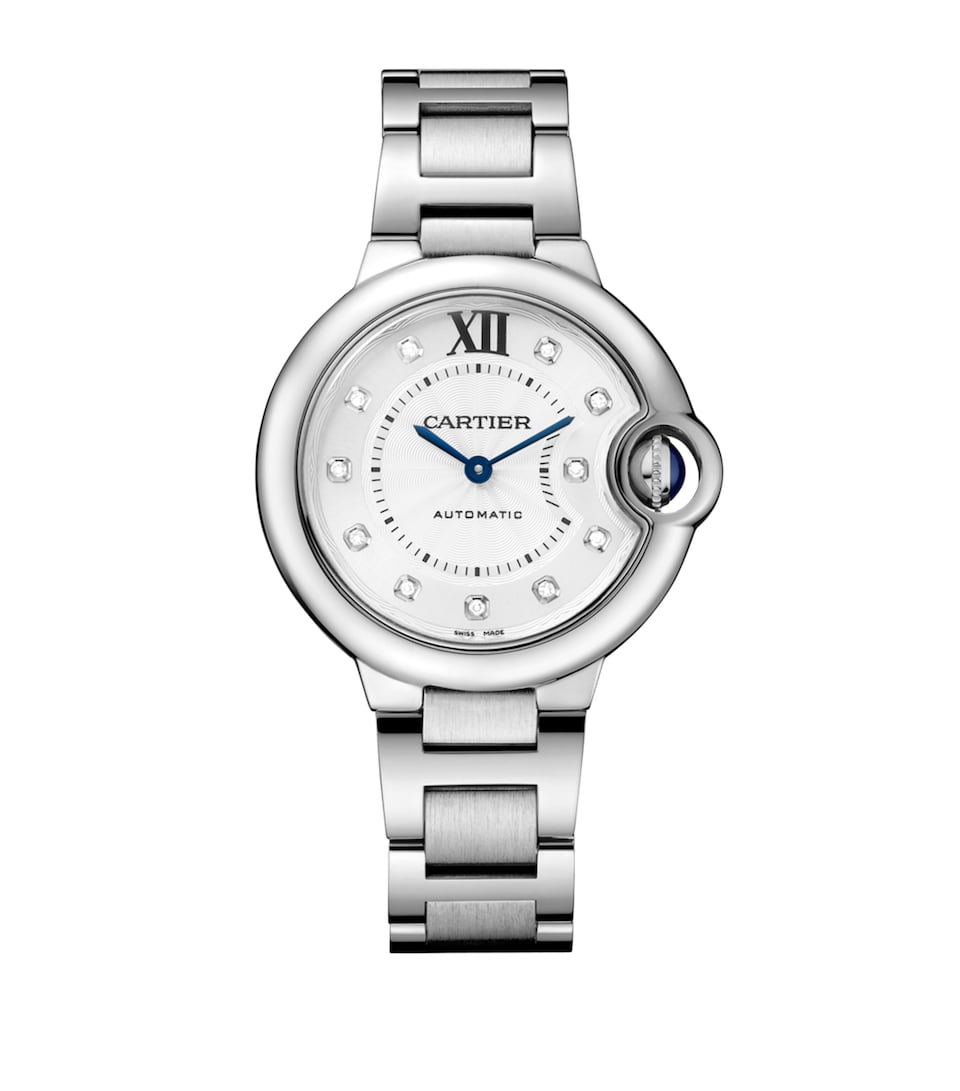 Cartier Stainless Steel and Diamond Ballon Bleu de Cartier Watch 33mm