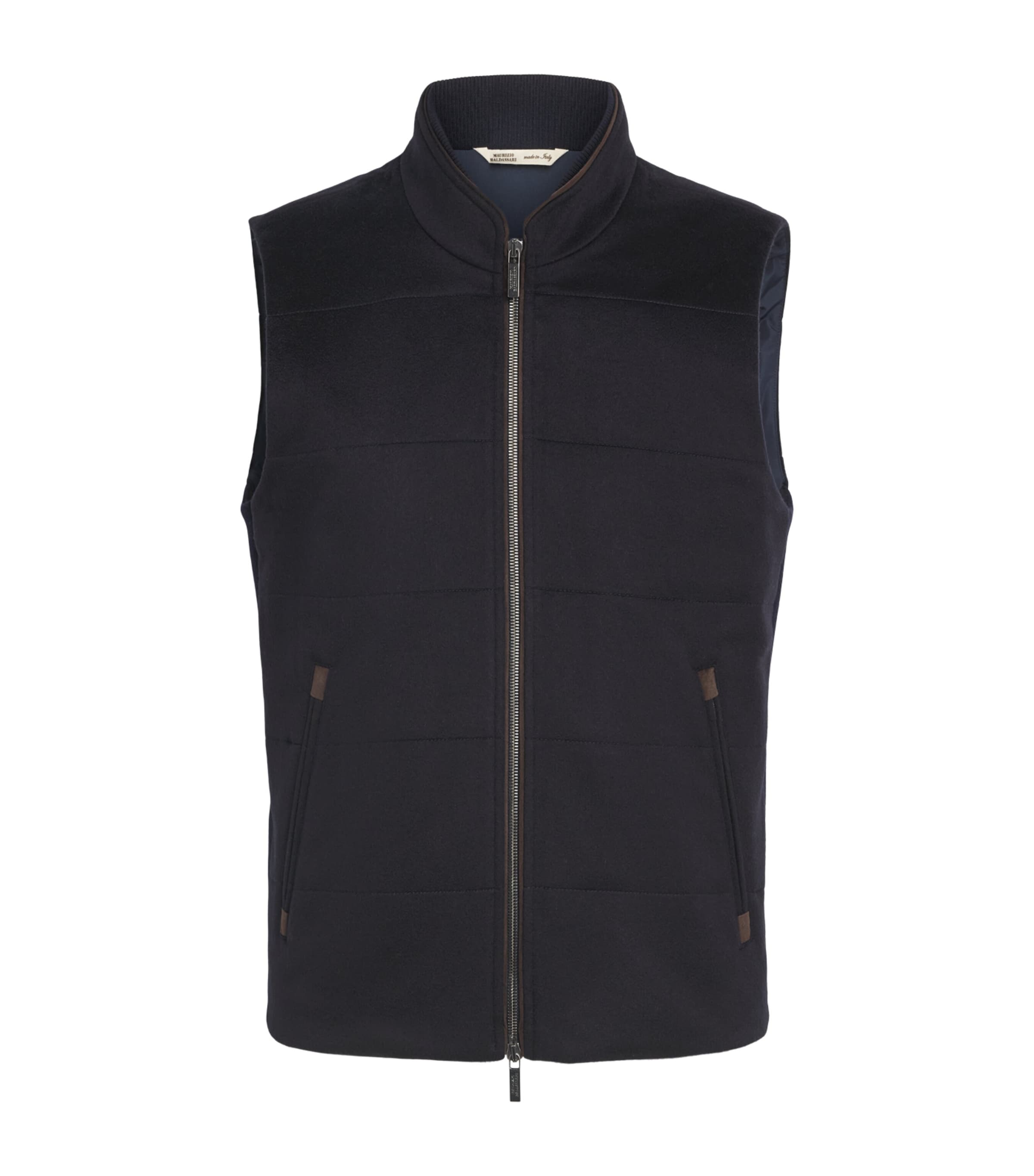 Maurizio Baldassari Mens Cashmere Arena Gilet Dark Navy