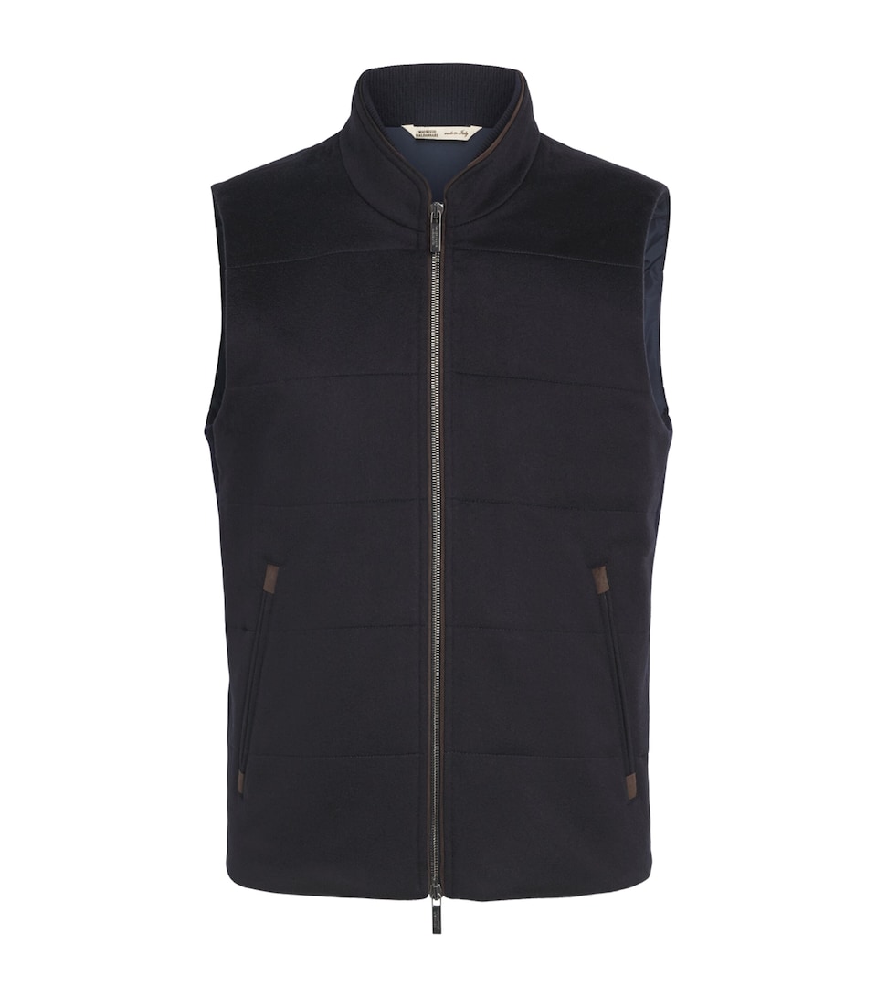 Maurizio Baldassari Mens Cashmere Arena Gilet Dark Navy