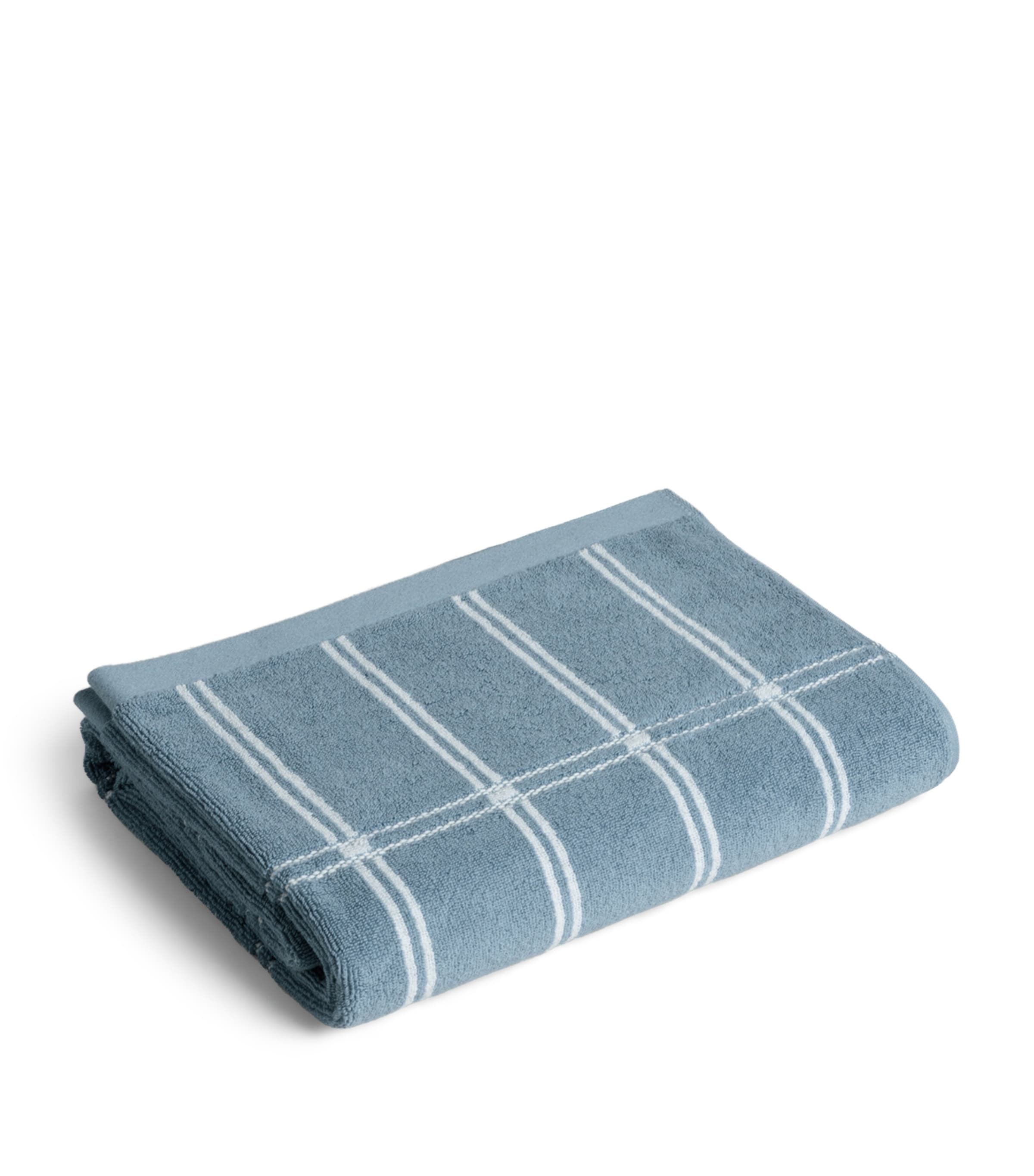 BAINA Organic Cotton Sorn Bath Towel (70cm x 140cm) Celeste & Chalk