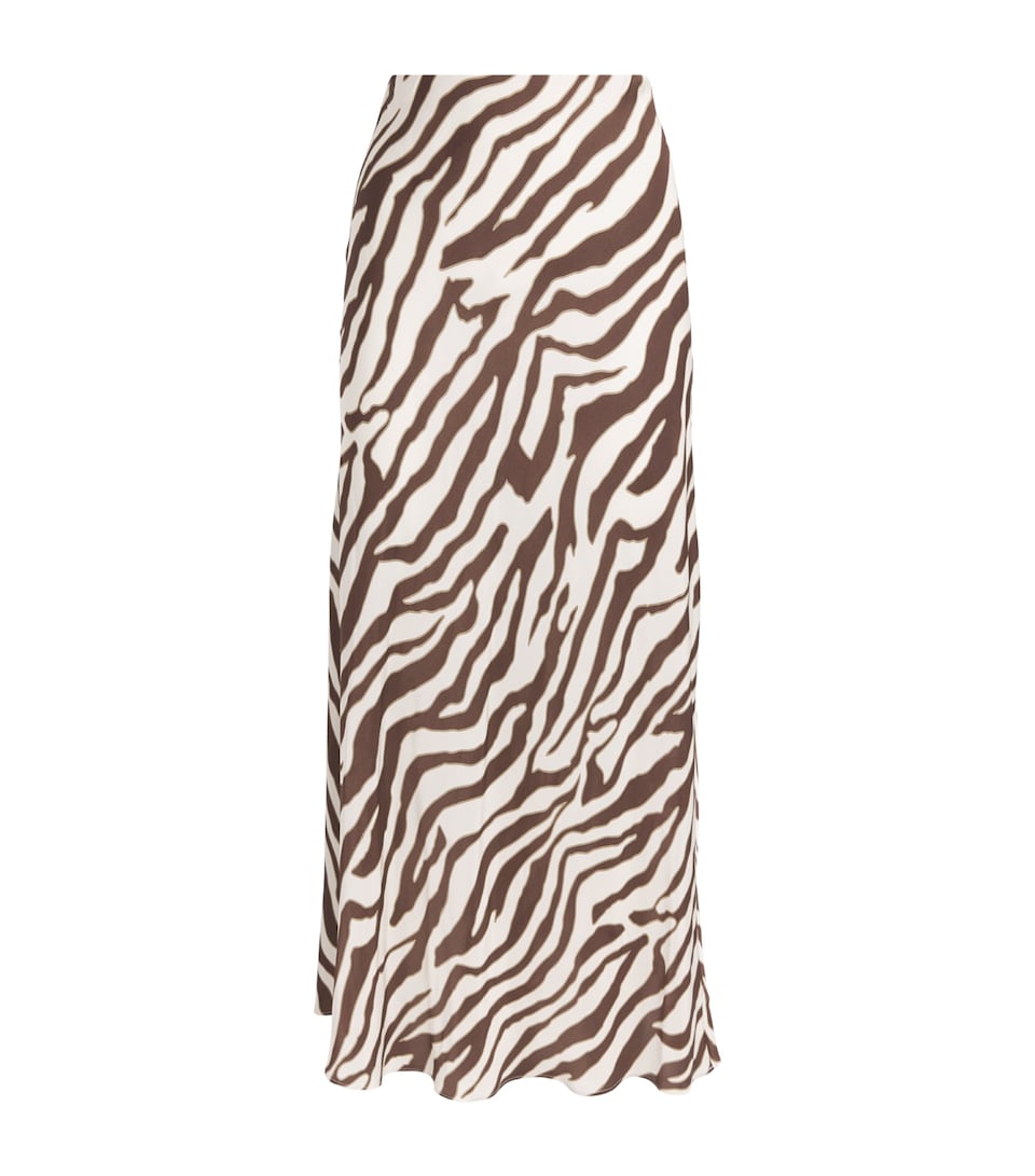 Toccin Womens Printed Viv Midi Skirt Natural Zebra