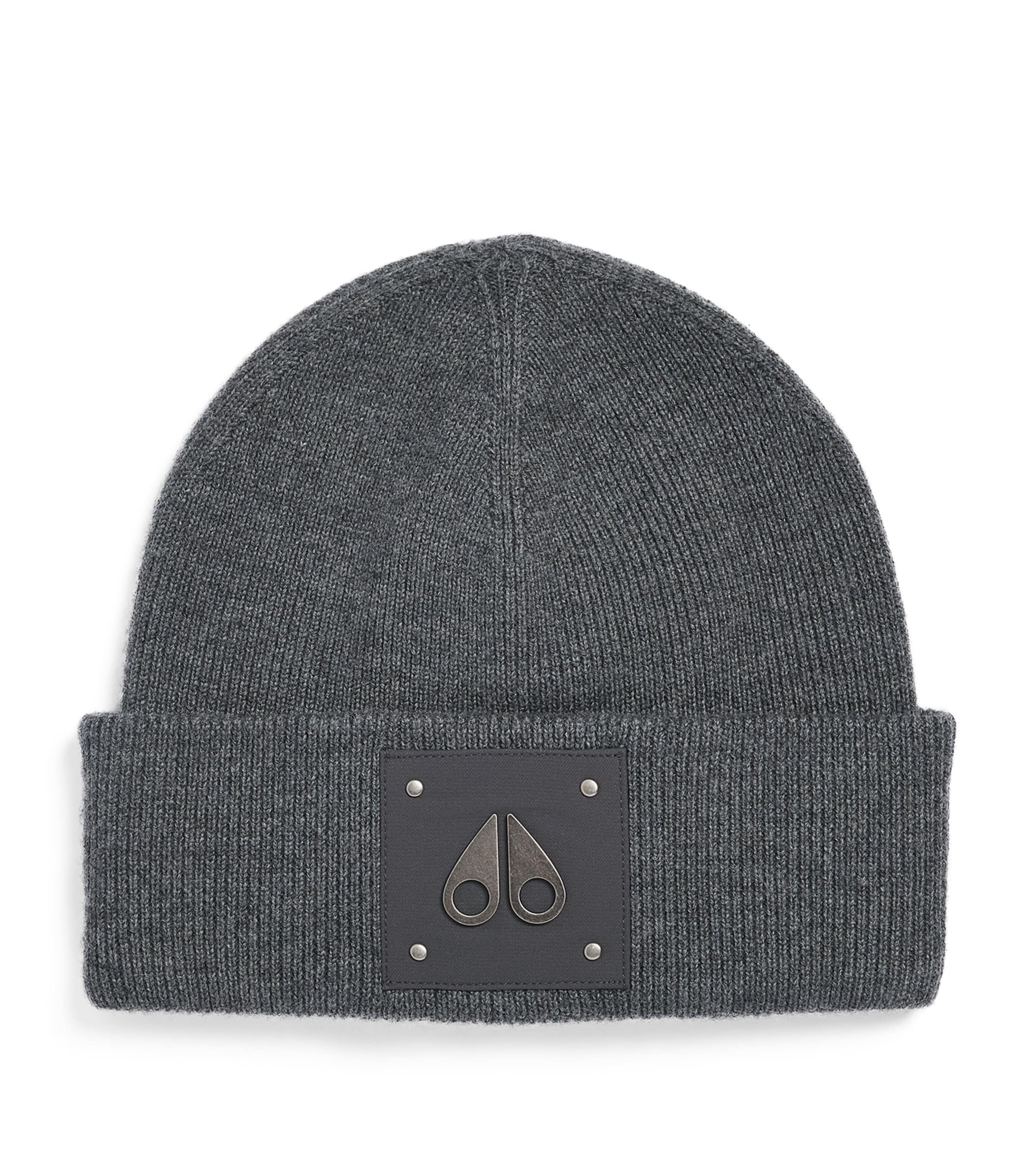 Moose Knuckles Wool Logo Beanie Cement