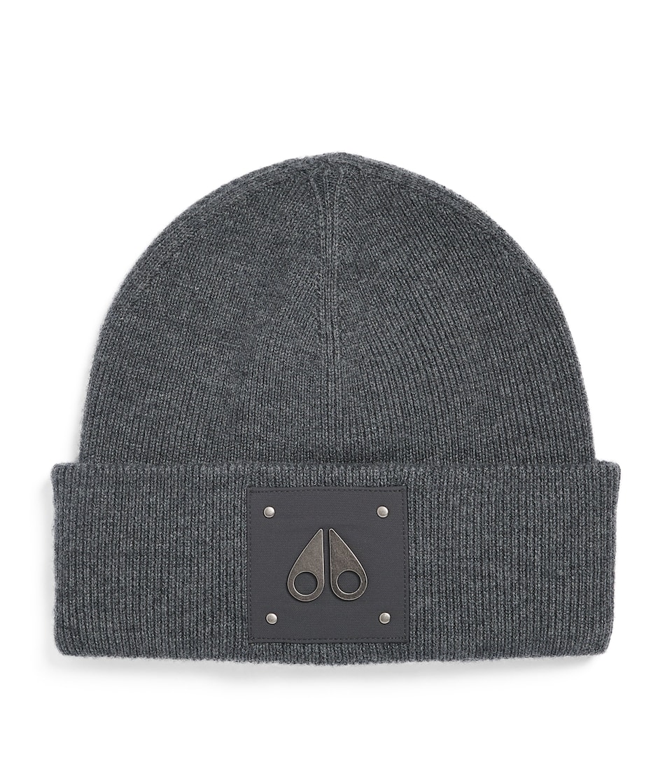 Moose Knuckles Wool Logo Beanie Cement
