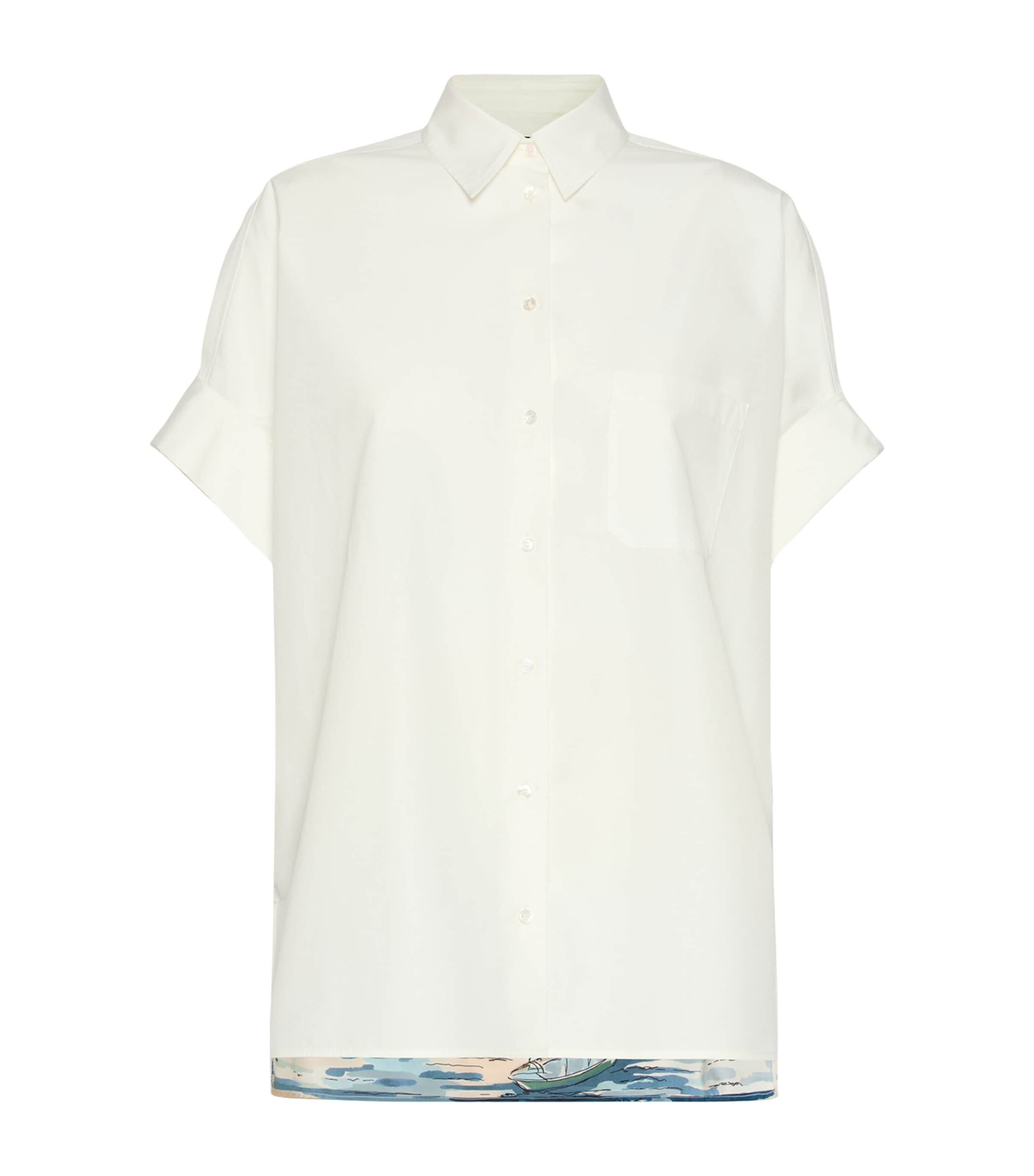 Weekend Max Mara Womens Cotton-Silk Printed Shirt White