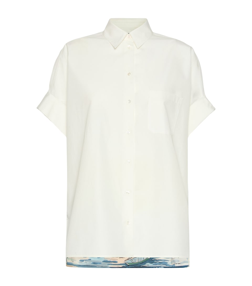 Weekend Max Mara Womens Cotton-Silk Printed Shirt White