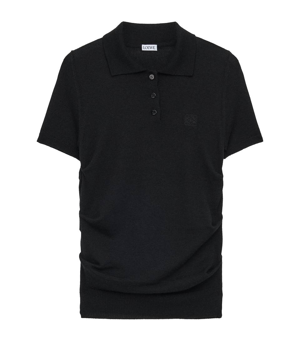 Cashmere-Silk Anagram Polo Sweater