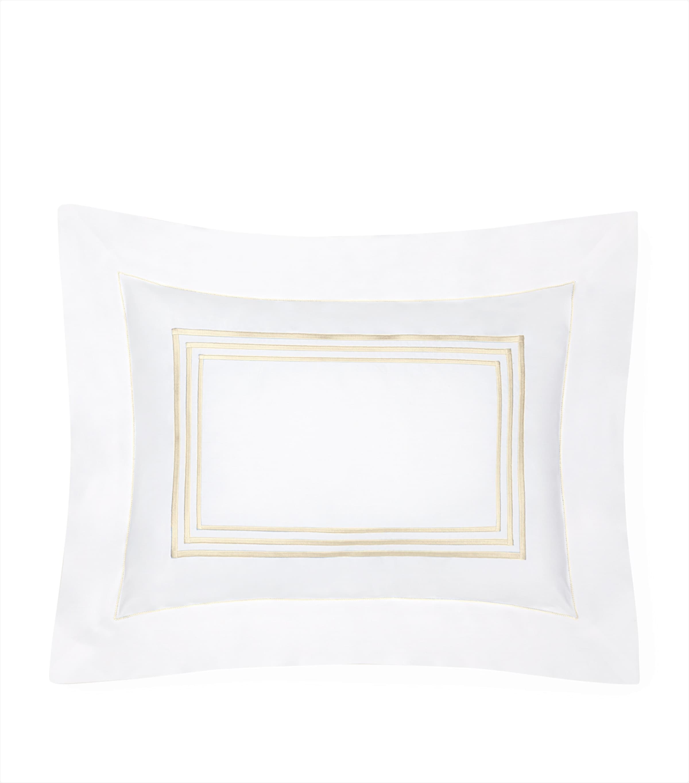 Pratesi Cotton Tre Righ Pillowcase (30cm x 40cm) White/beige