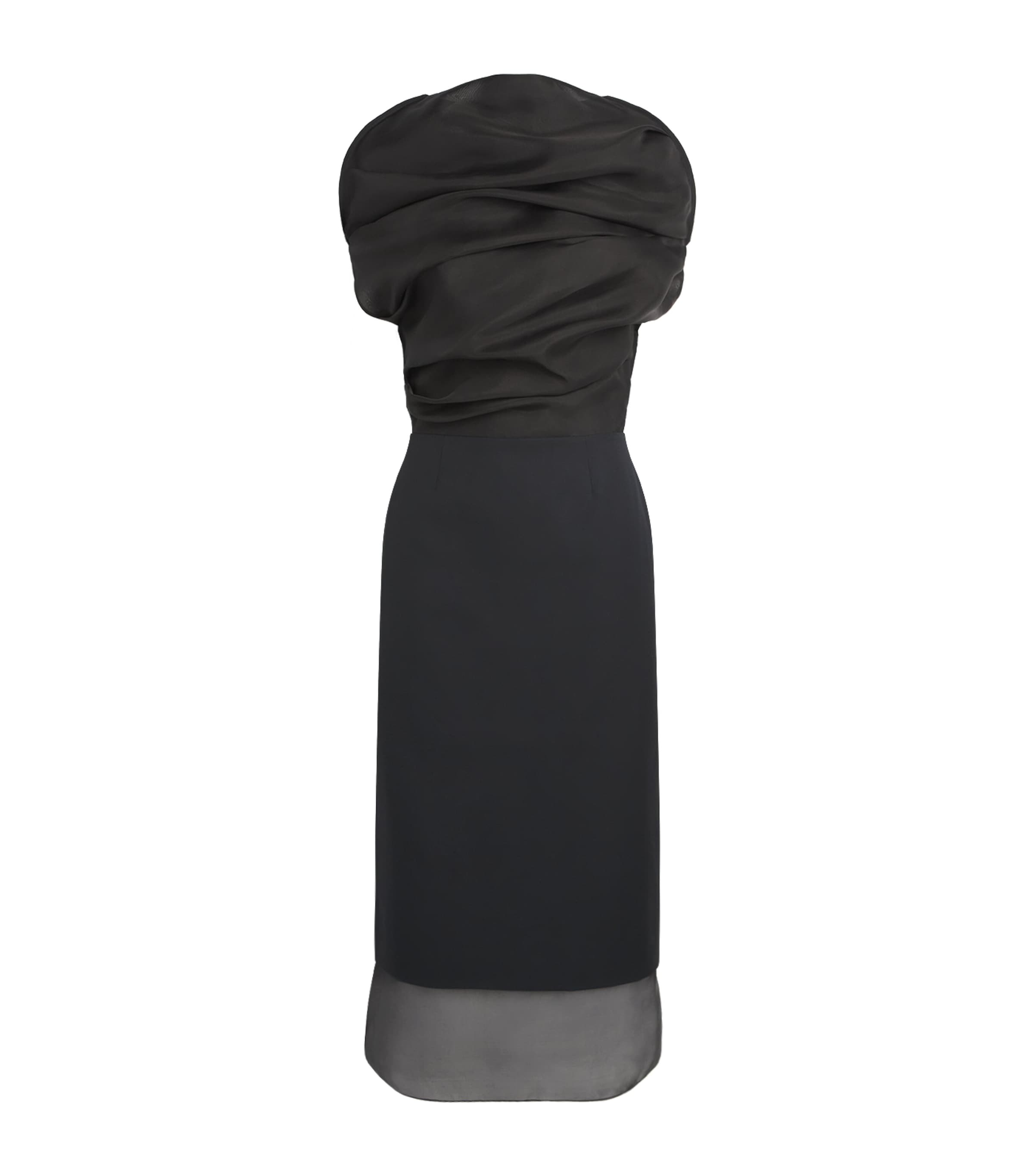 Voranida Womens Silk Rhea Midi Dress Black