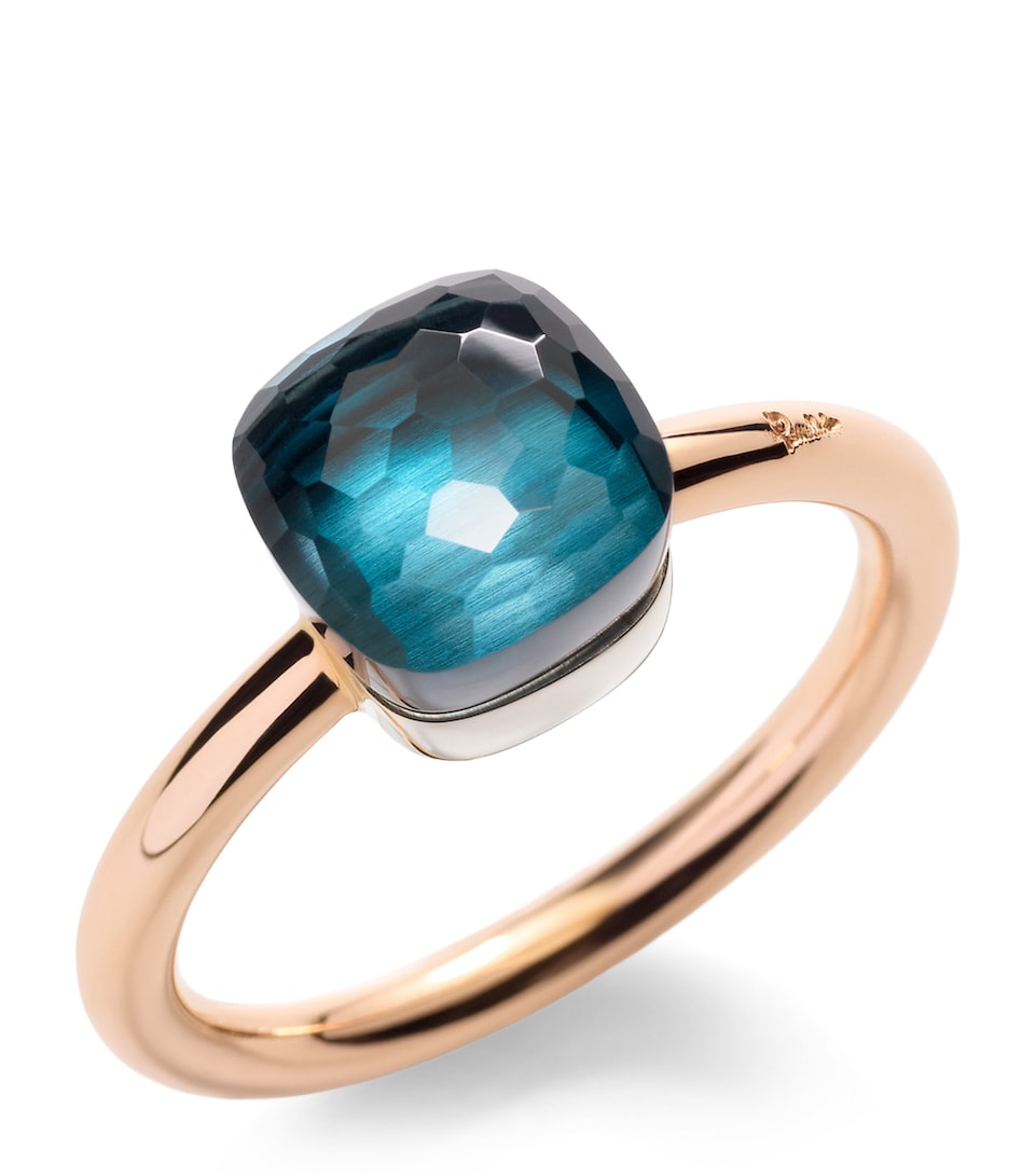 Pomellato Rose Gold and Topaz Nudo Petit Ring