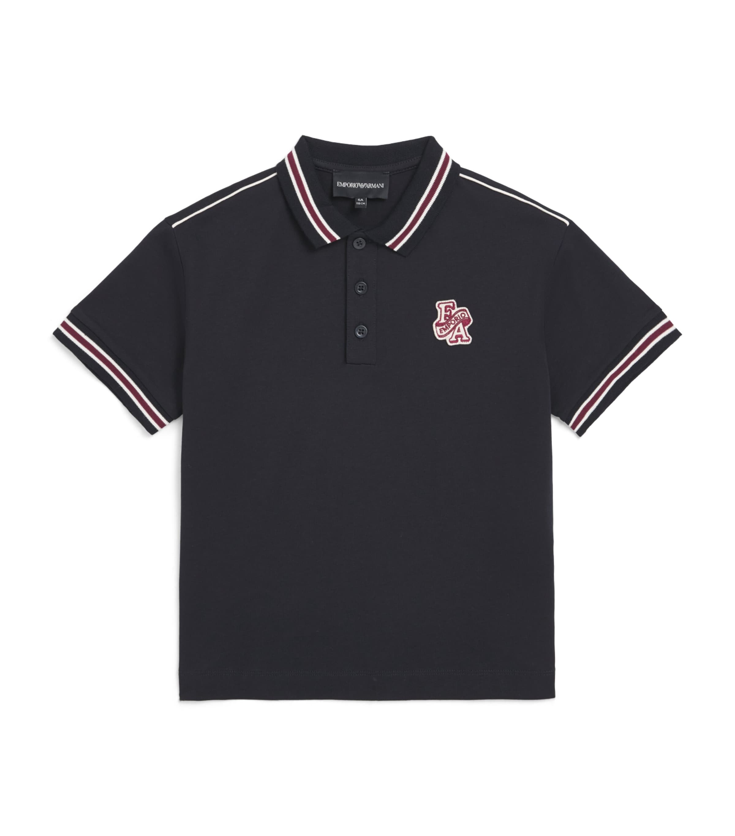 Emporio Armani Kids Logo Patch Polo Shirt (4-16 Years) Iconico Blu Nvy