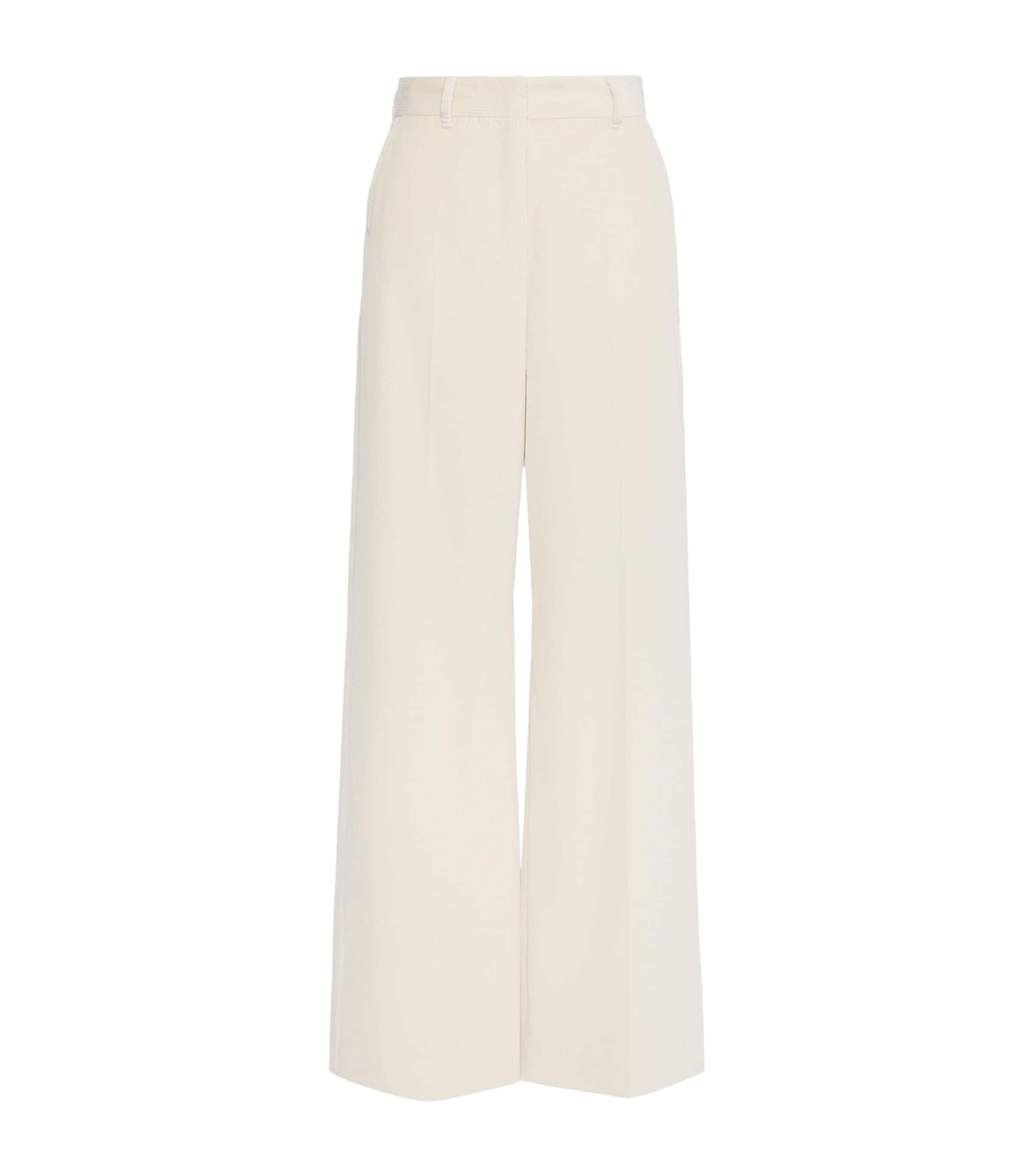 Weekend Max Mara Womens Corduroy Wide-Leg Trousers Ivory
