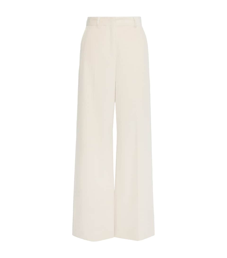 Weekend Max Mara Womens Corduroy Wide-Leg Trousers Ivory