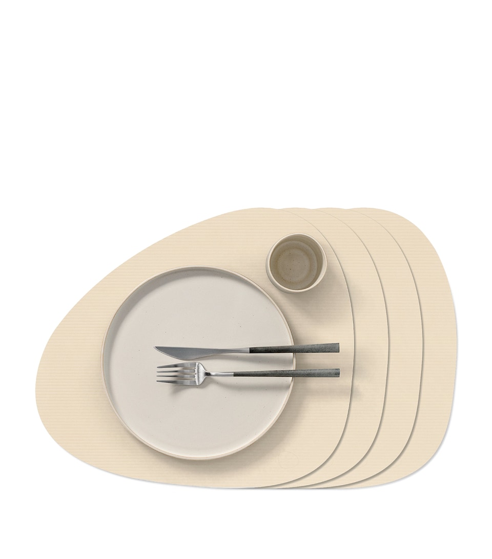 LIND DNA Large Corduroy Curve Placemat (Set of 4) Vanilla