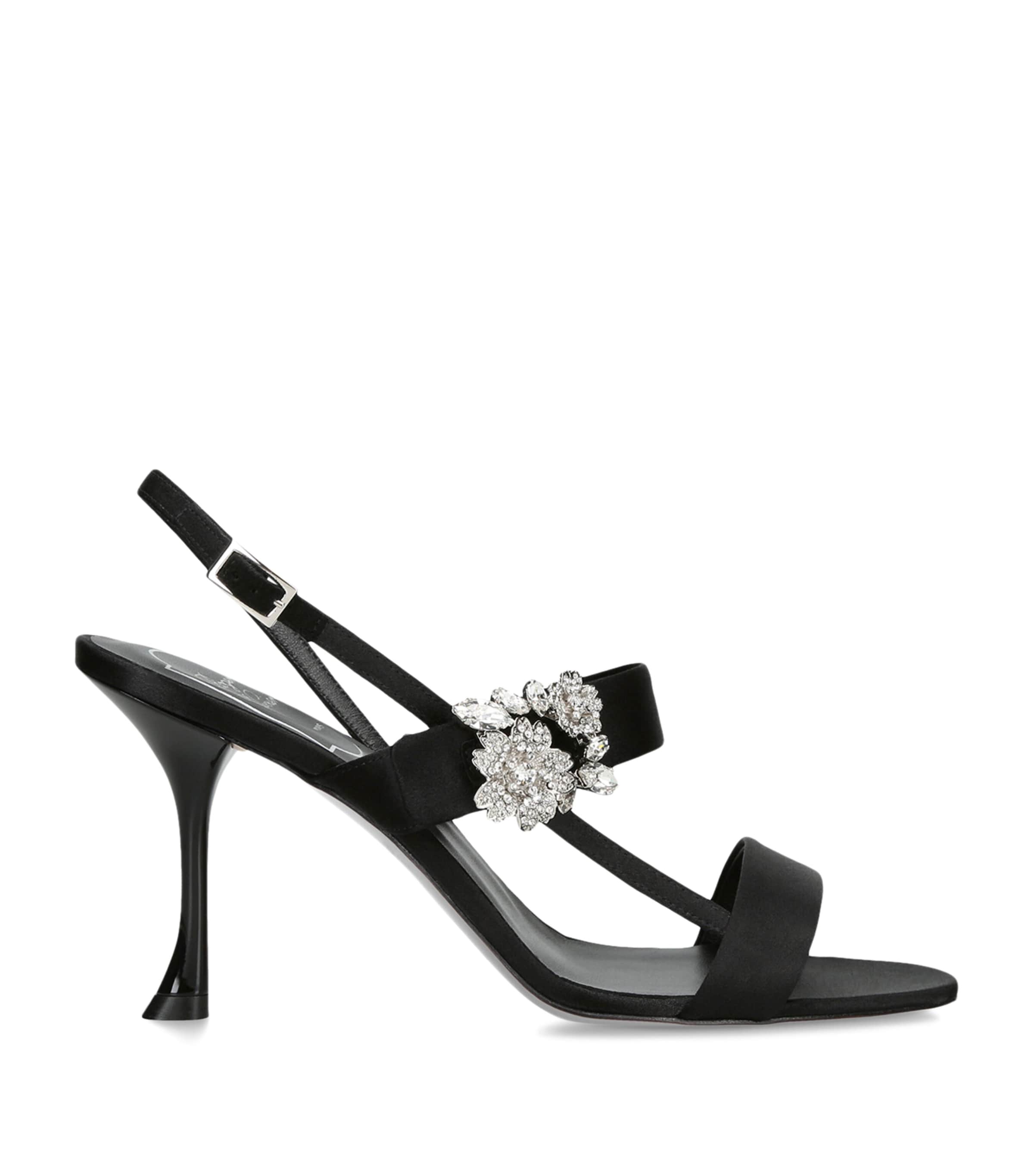 Roger Vivier Embellished Belle Vivier Slingback Sandals 45 Black