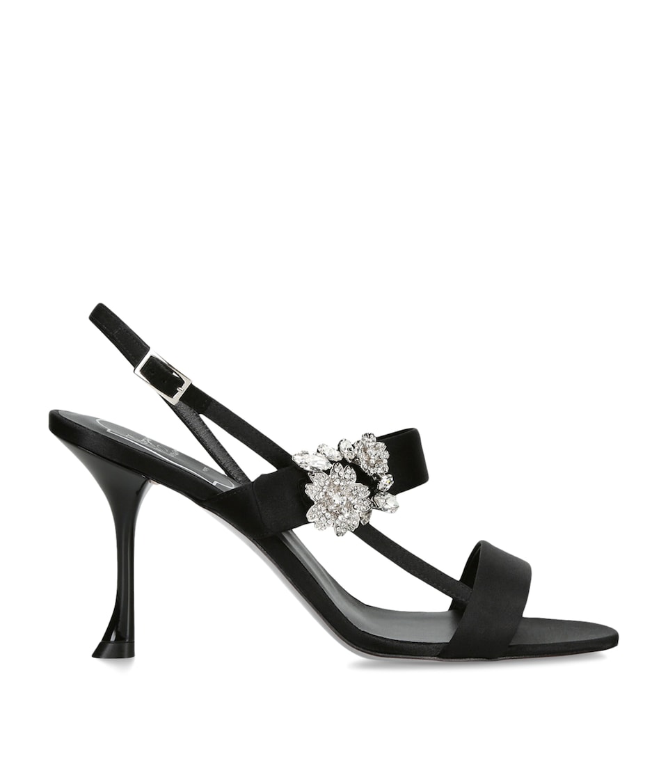 Roger Vivier Embellished Belle Vivier Slingback Sandals 45 Black