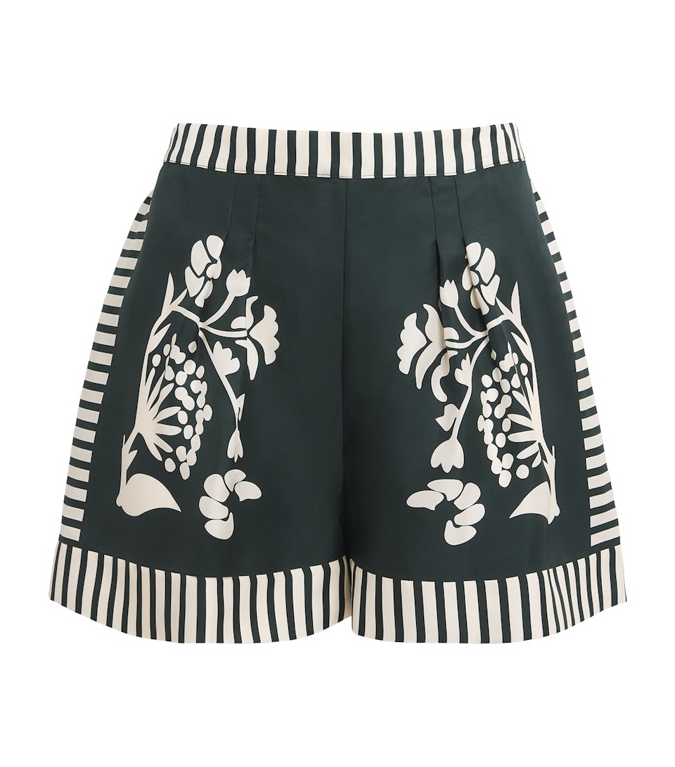 Eres Womens Silk Floral Arjun Shorts Scarabee/pan