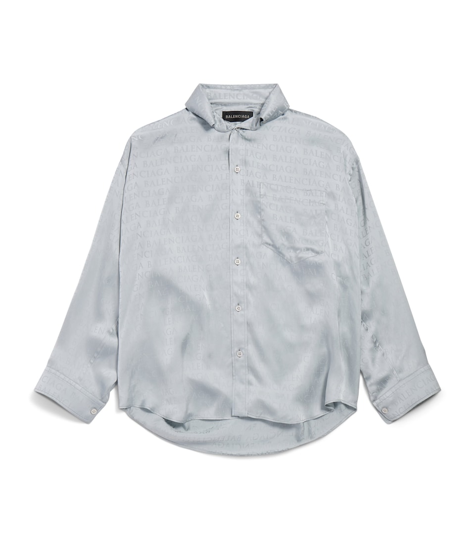 Balenciaga Womens Satin Jacquard Cocoon Shirt