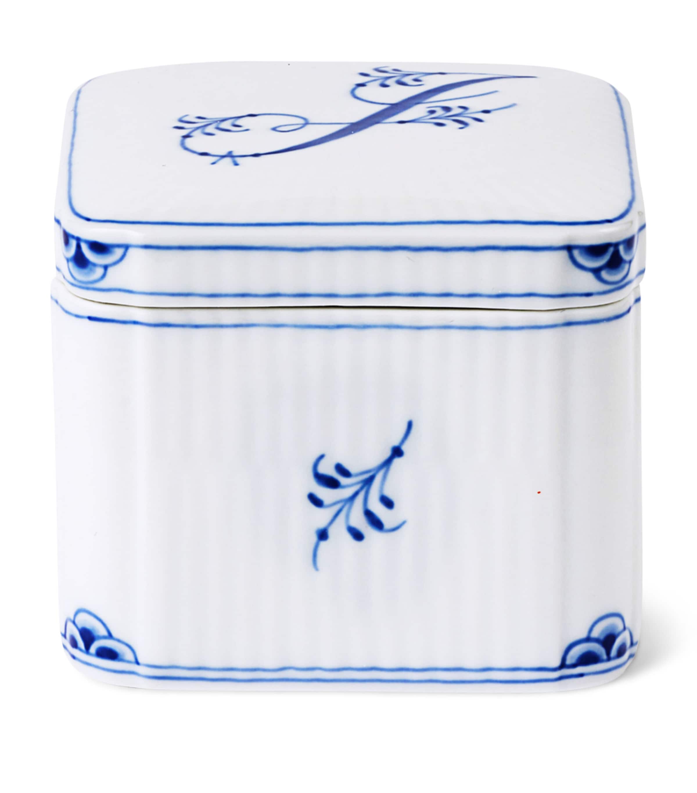 Royal Copenhagen Porcelain Alphabet Bonbonniere Blue