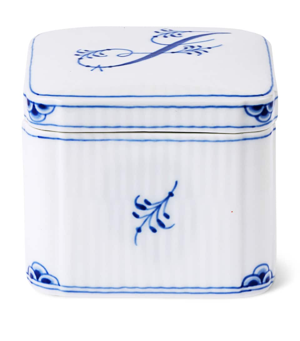 Royal Copenhagen Porcelain Alphabet Bonbonniere Blue