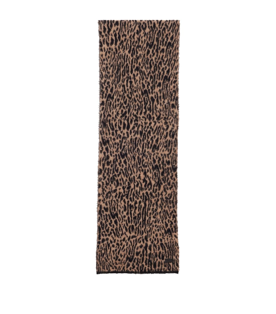 Mohair-Wool Leopard Scarf