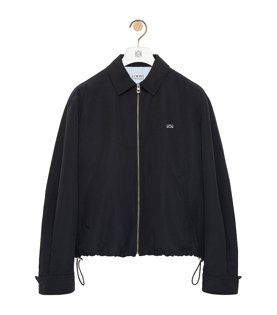 LOEWE Mens Canvas Zip-Up Jacket Black