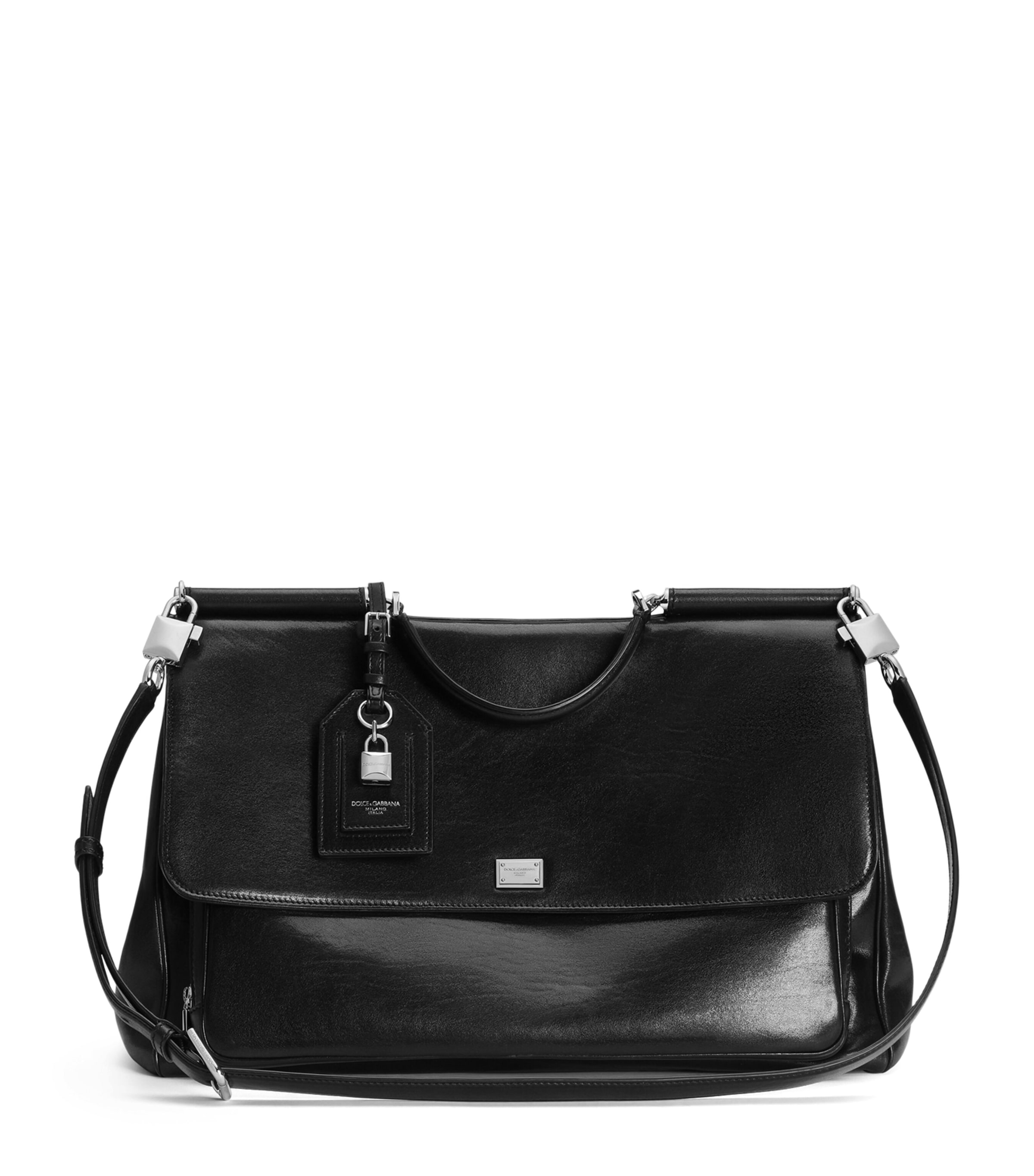 Dolce&Gabbana Leather My Sicily Top-Handle Bag Black