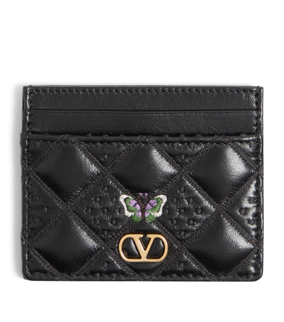 Valentino Garavani Leather Flutterby Card Holder
