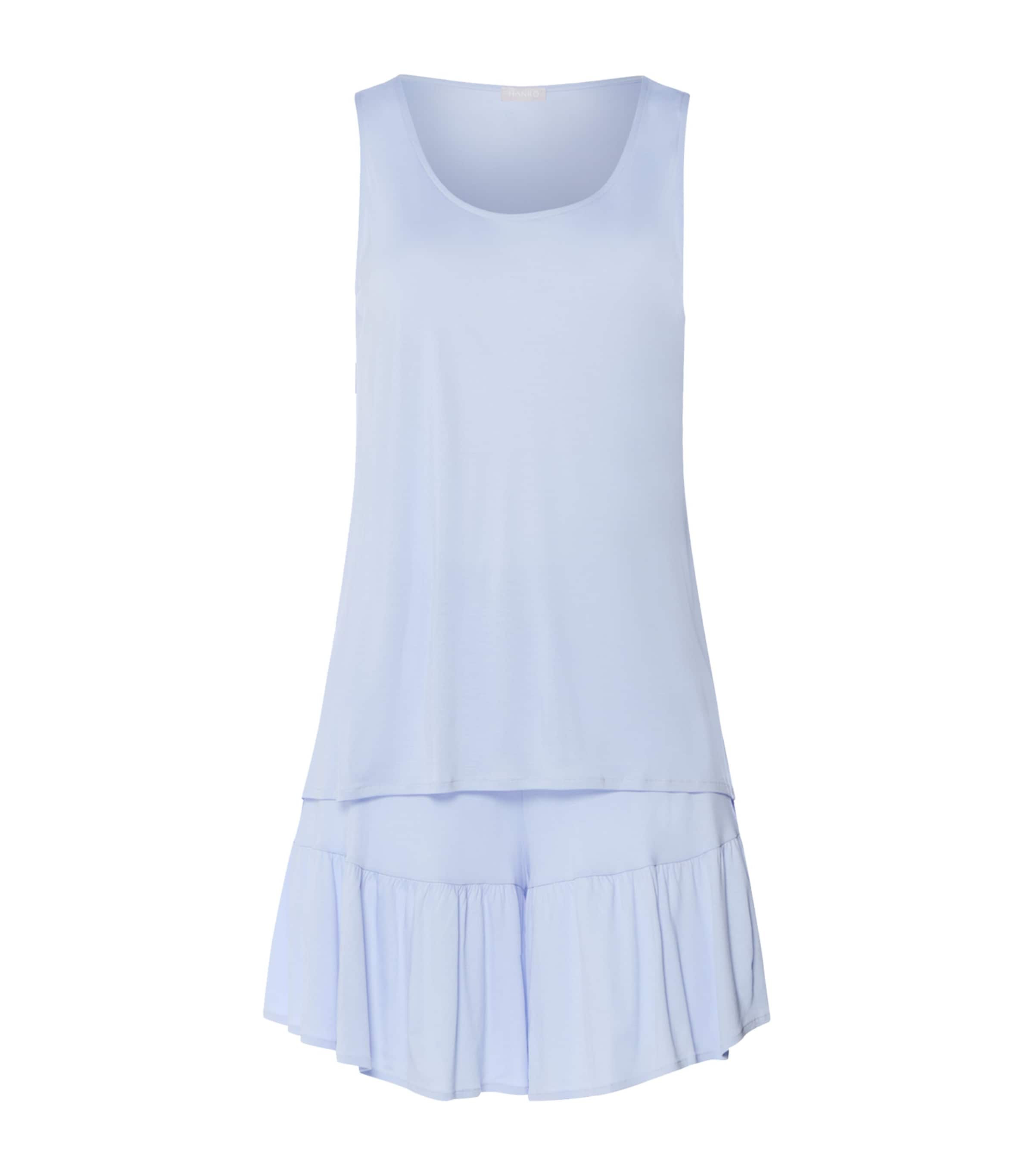 Hanro Womens Modal Isabella Short Pyjama Set Blue Dove