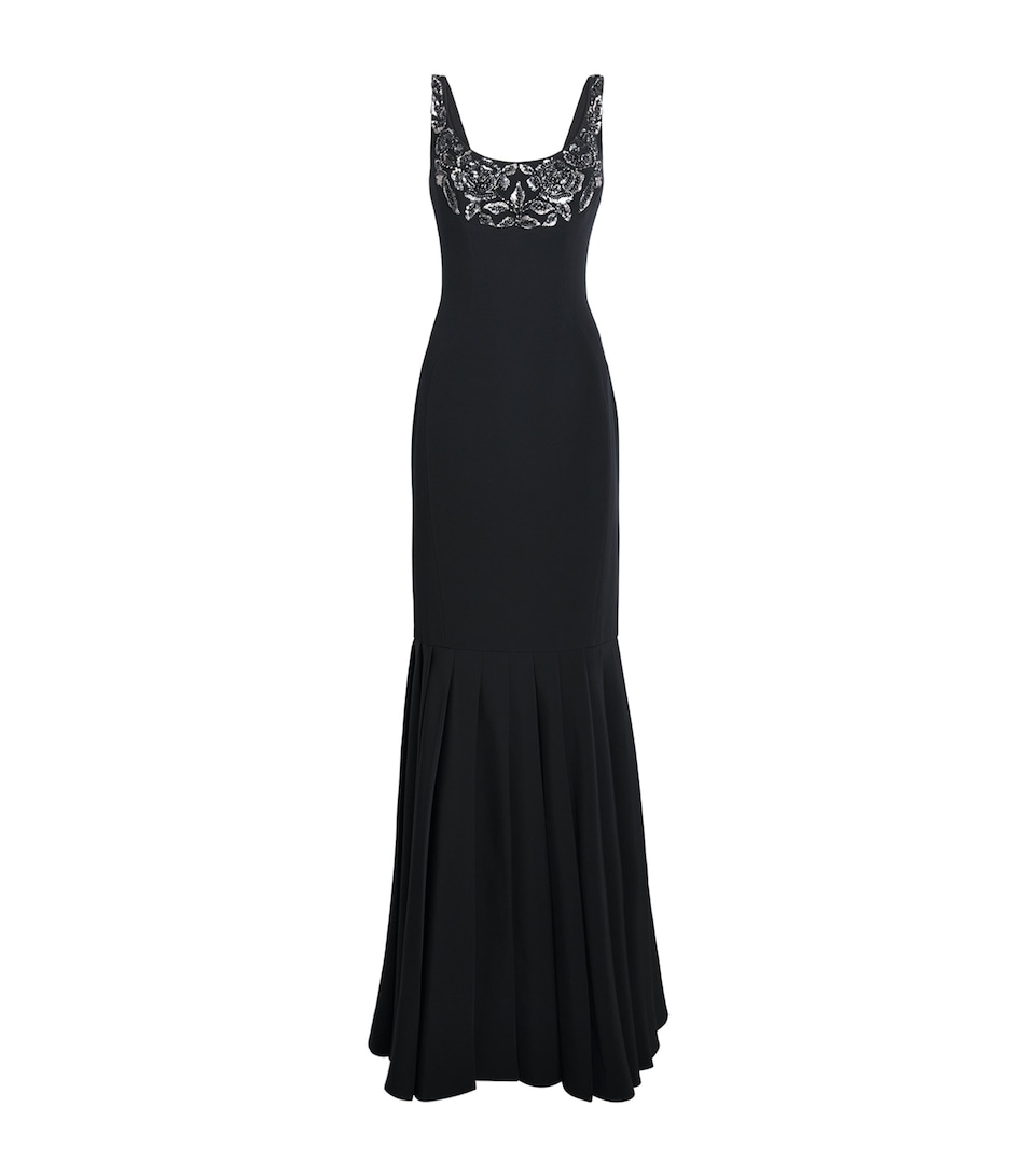 GEORGES HOBEIKA Womens Embellished Scoop-Neck Gown Black