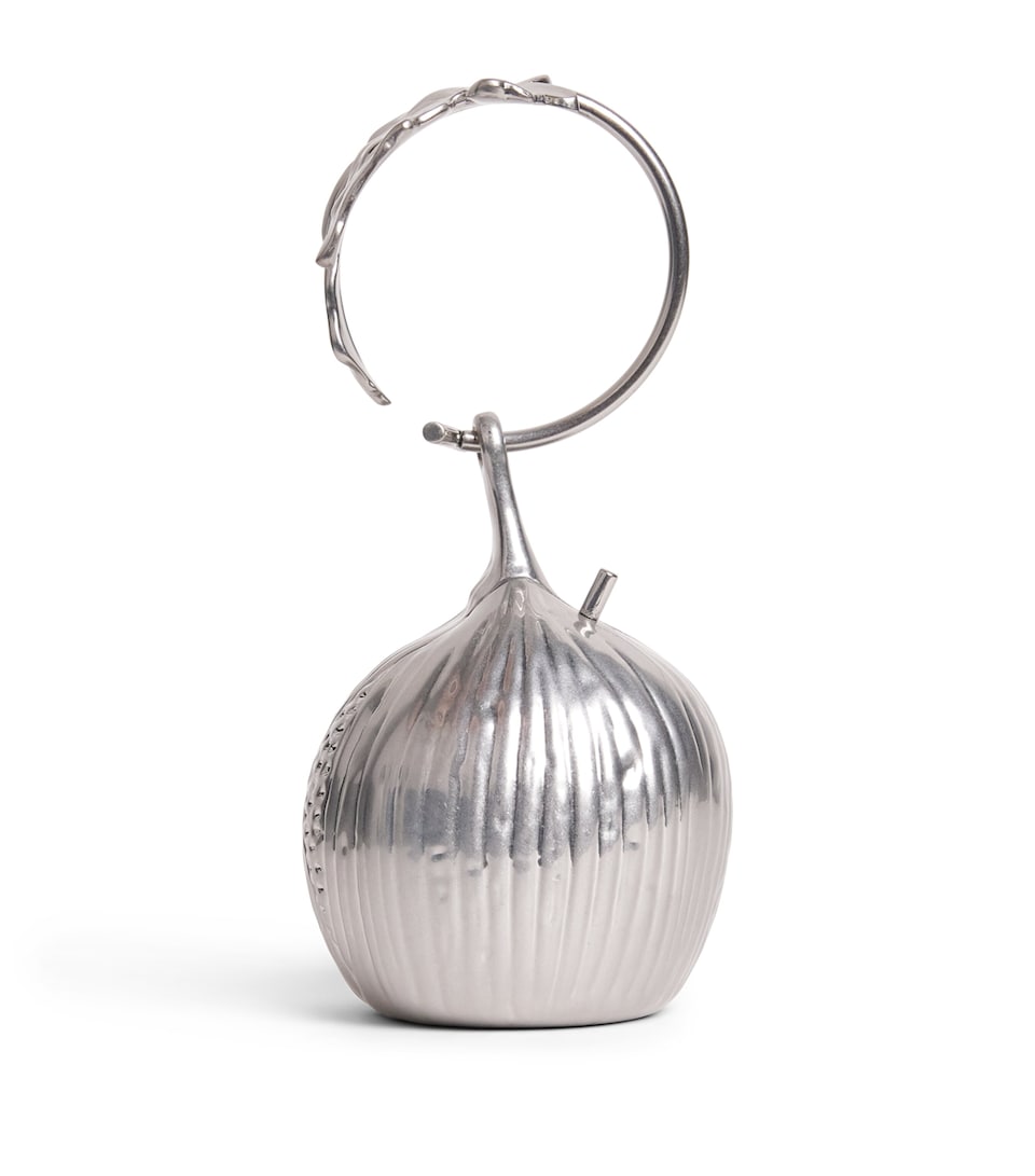 Cult Gaia Brass Fico Wristlet Mini Bag Antique Silver