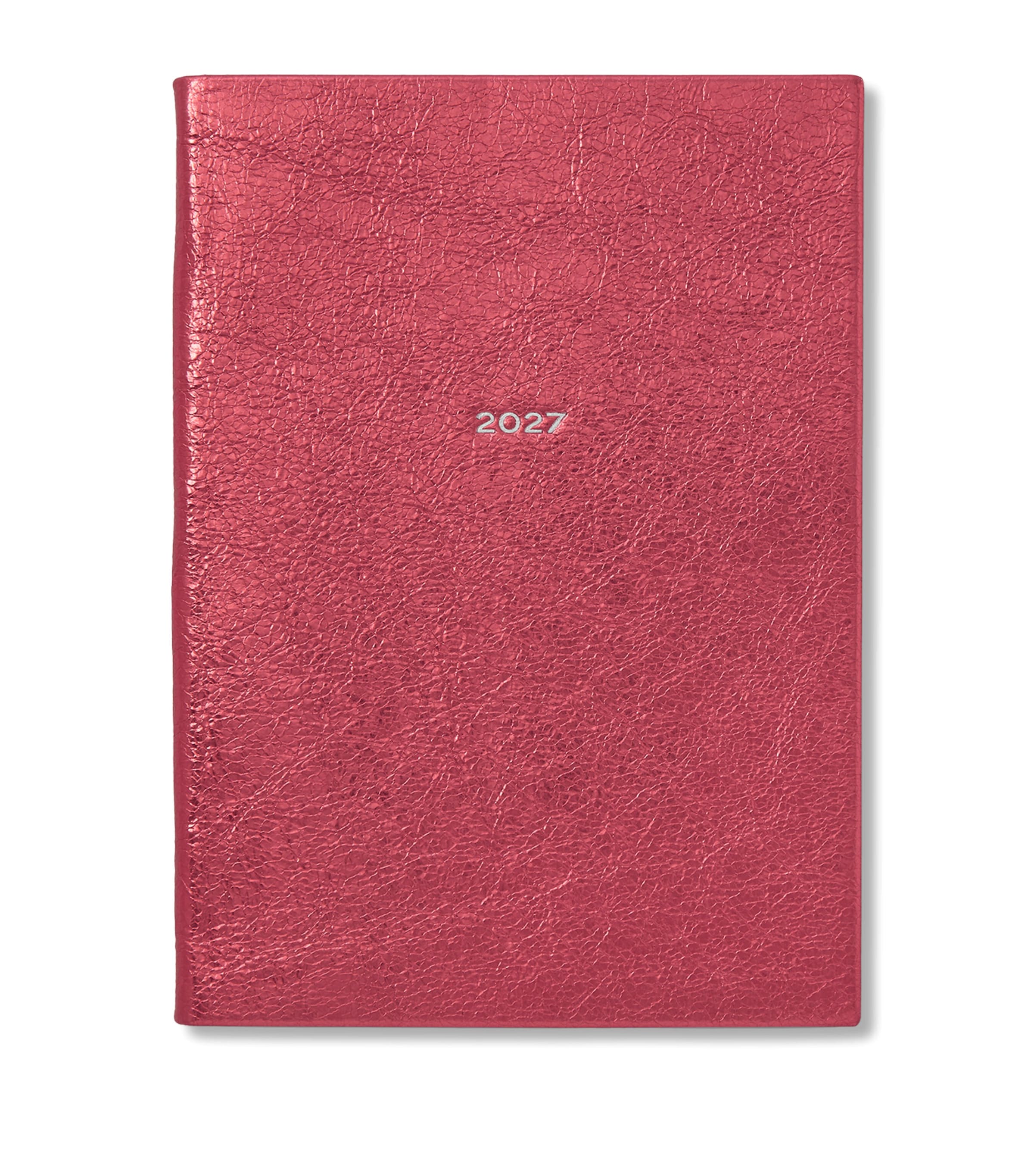 Smythson Leather Soho Weekly Diary 2027 Metallic Rose