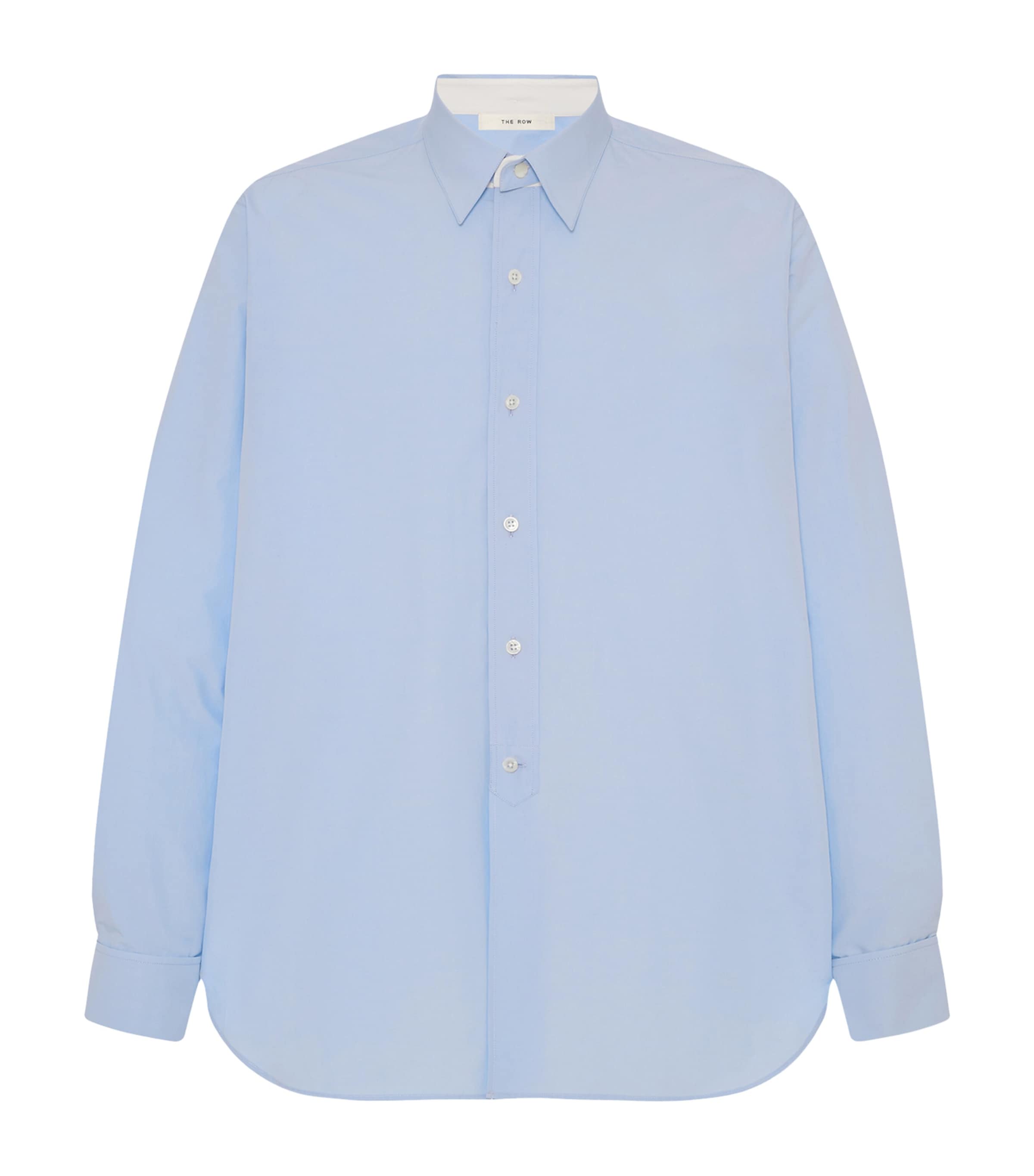 The Row Mens Melchior Cotton Shirt Ice Blue