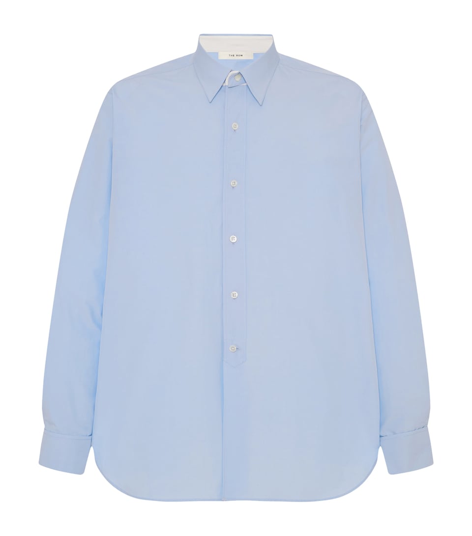 The Row Mens Melchior Cotton Shirt Ice Blue