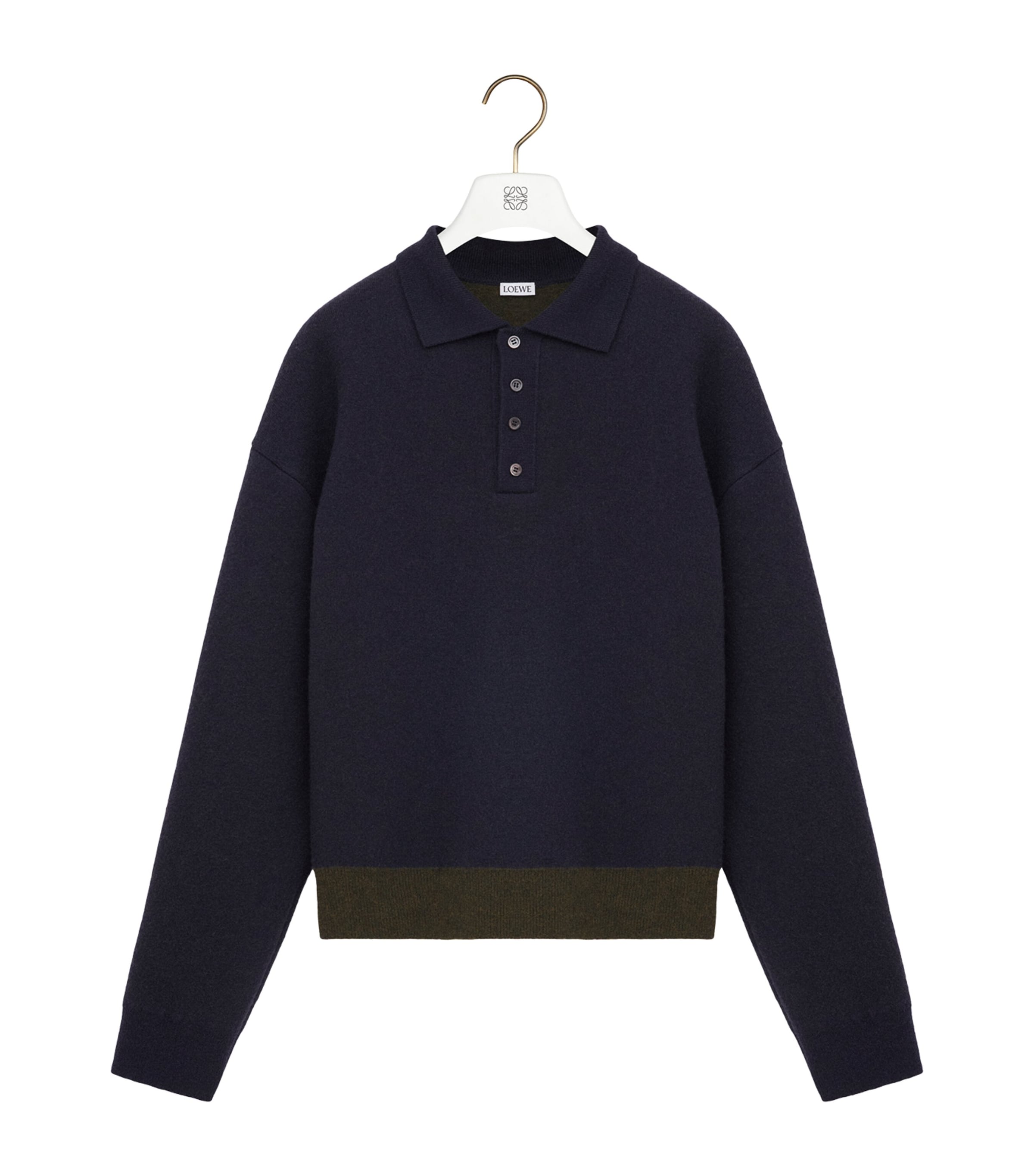 Wool-Blend Polo Sweater