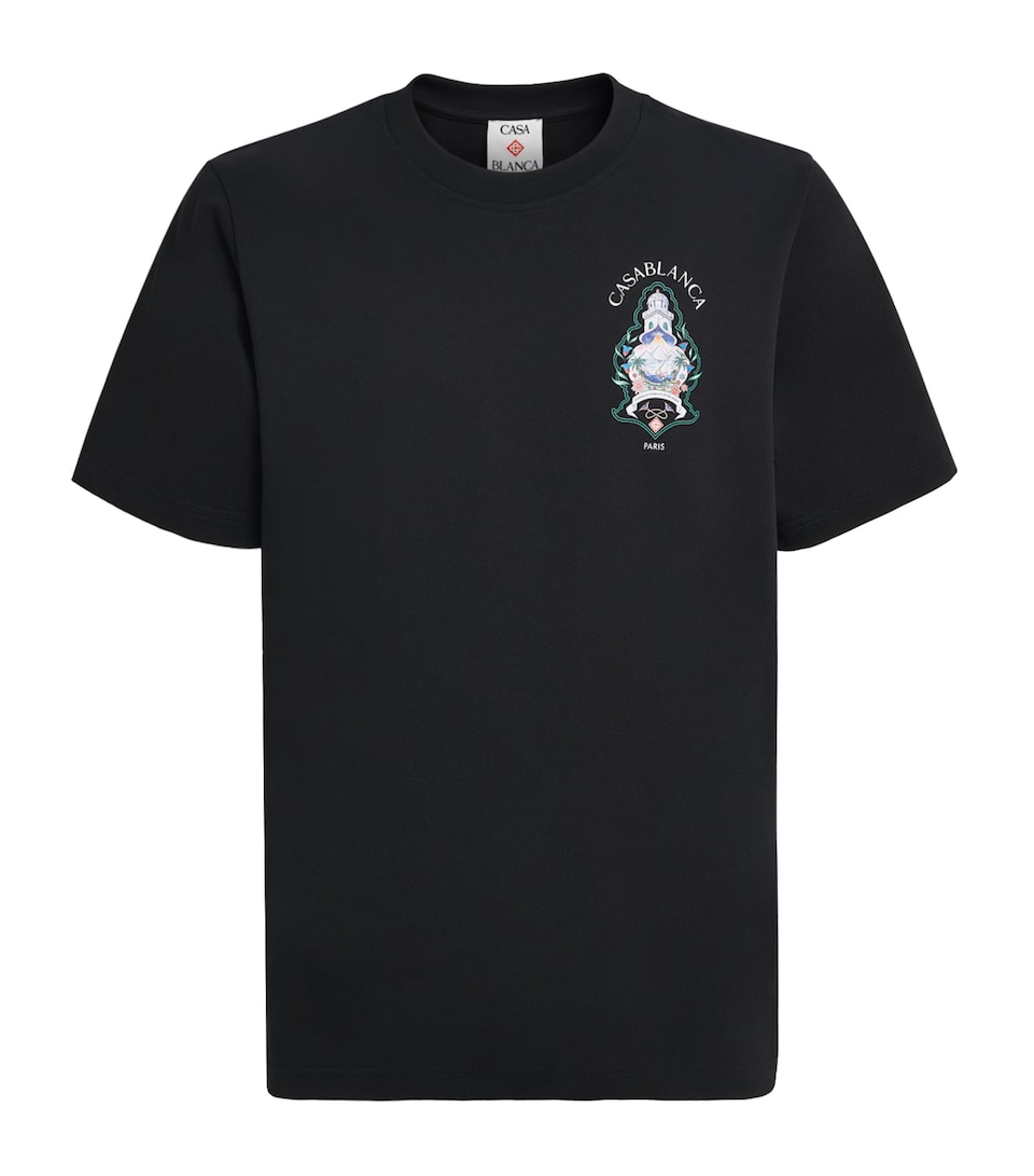 Casablanca Mens Organic Cotton Logo T-Shirt Hotel Emblem