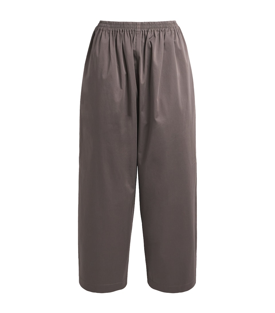 Eskandar Womens Stretch-Cotton Japanese Trousers Mocha
