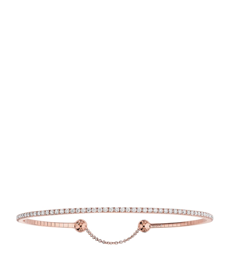 Messika Skinny Classique Pink Gold and Diamond Bracelet Pink Gold