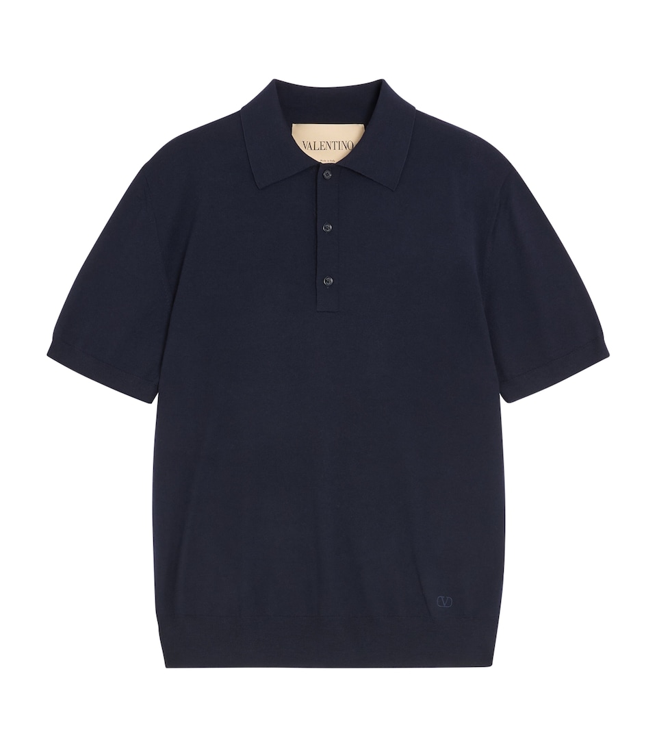 Valentino Mens Virgin Wool VLogo Signature Polo Shirt