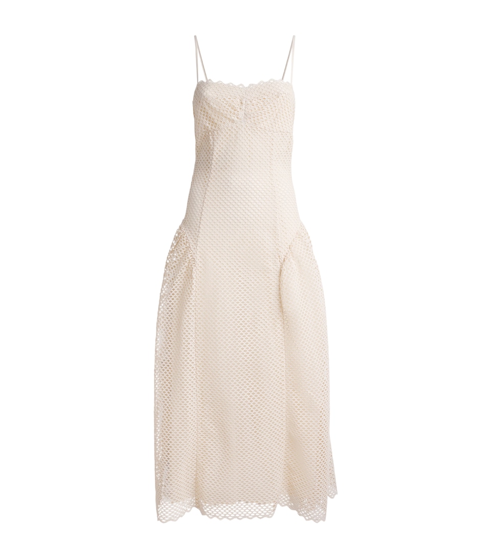 Ulla Johnson Womens Cotton Eyelet Isotta Midi Dress Cowrie