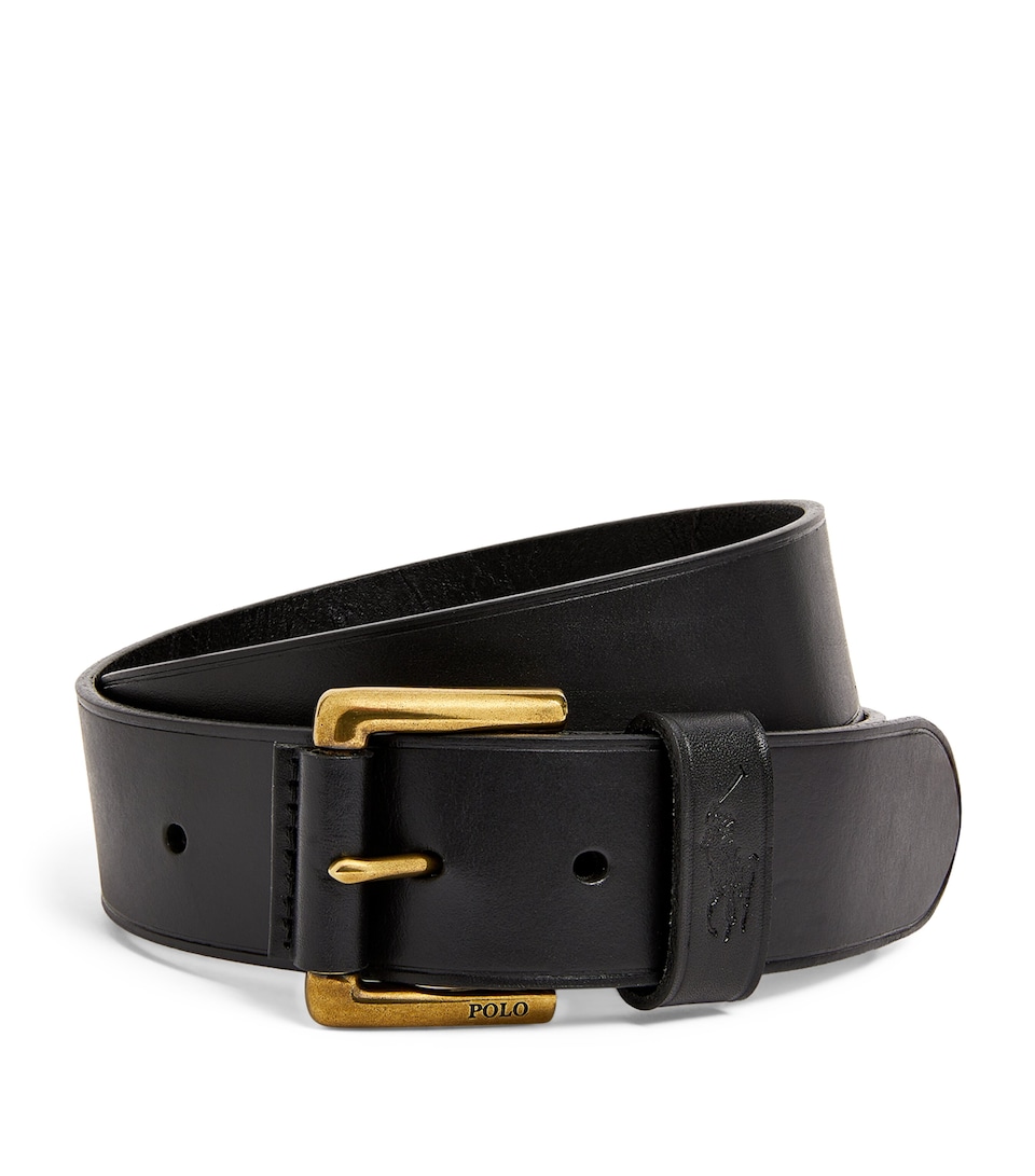 Polo Ralph Lauren Leather Polo Pony Belt Black