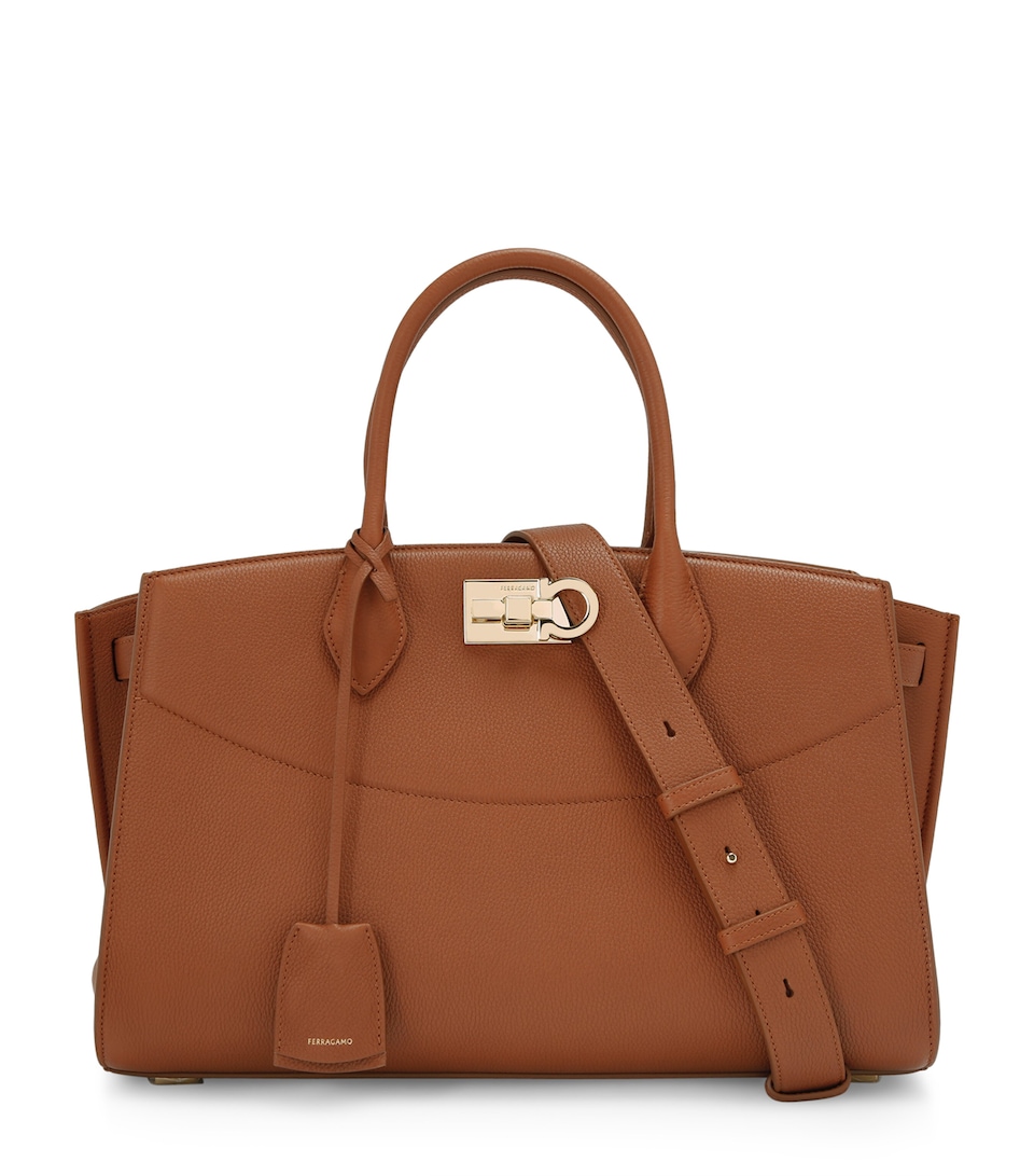 Large Leather New Studio Top-Handle Bag