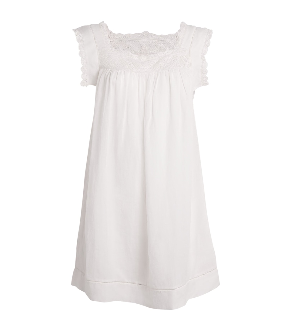 DÔEN Womens Organic Cotton Almadia Mini Dress Salt
