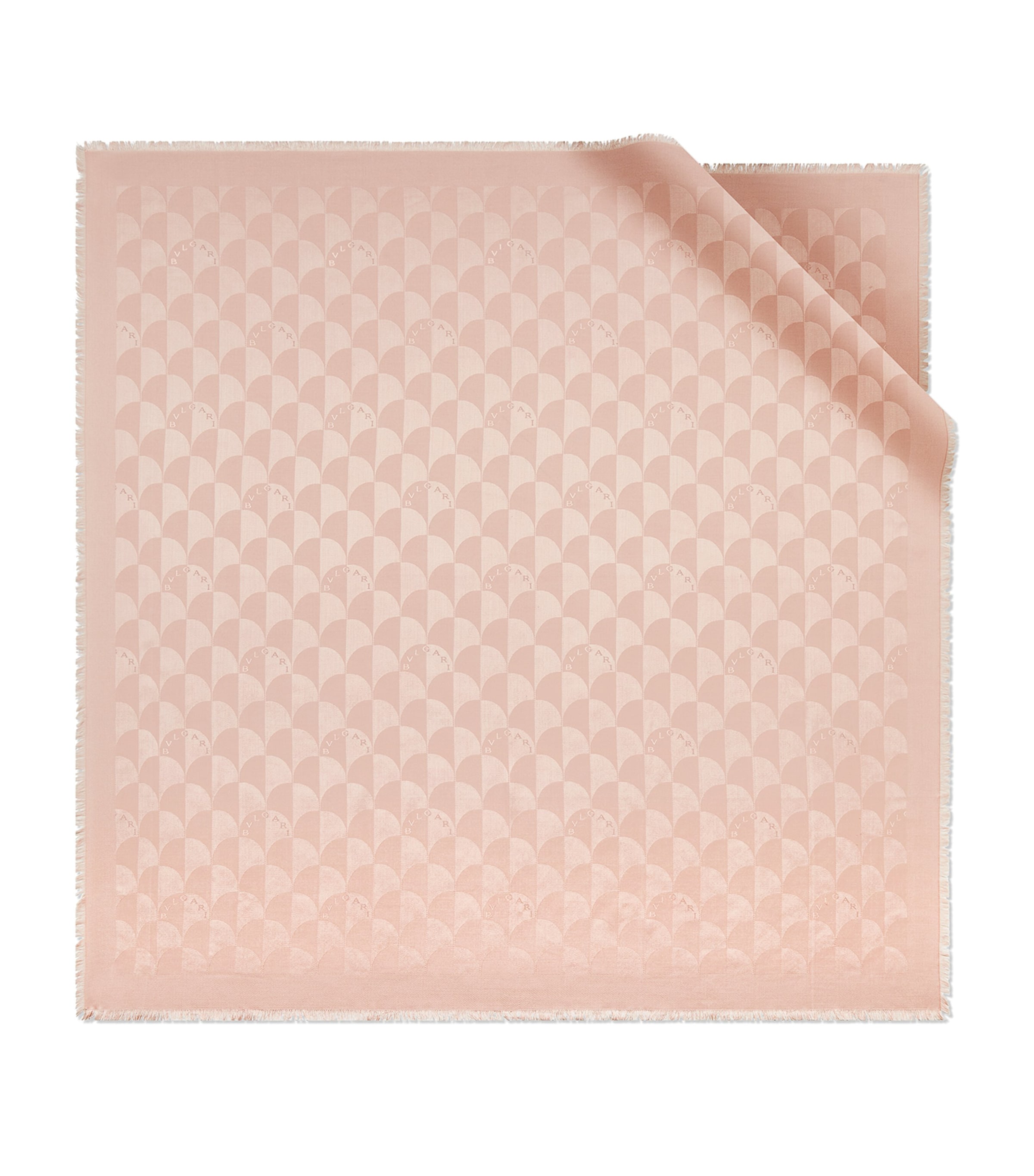 Bvlgari Wool-Silk Maxi Calla Fringe Scarf Pink Medium